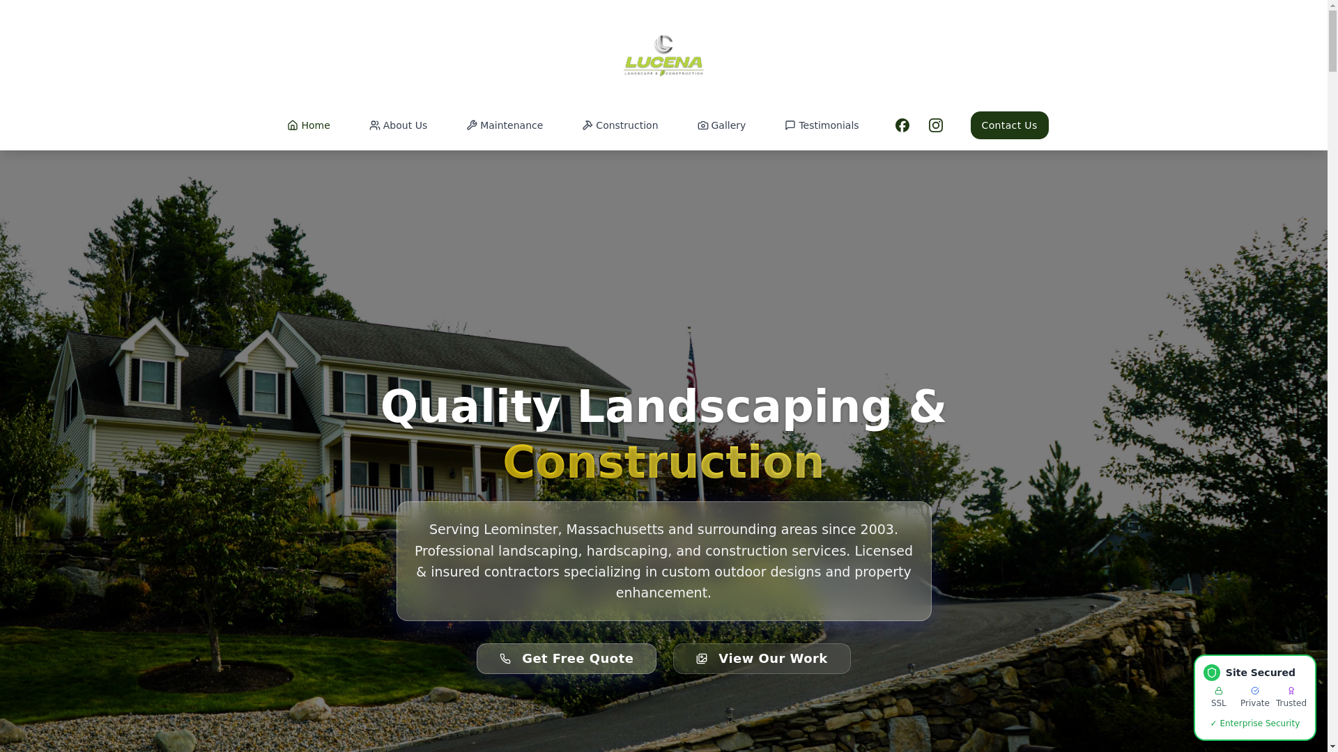 website screenshot of https://lucenaconstruction.com/