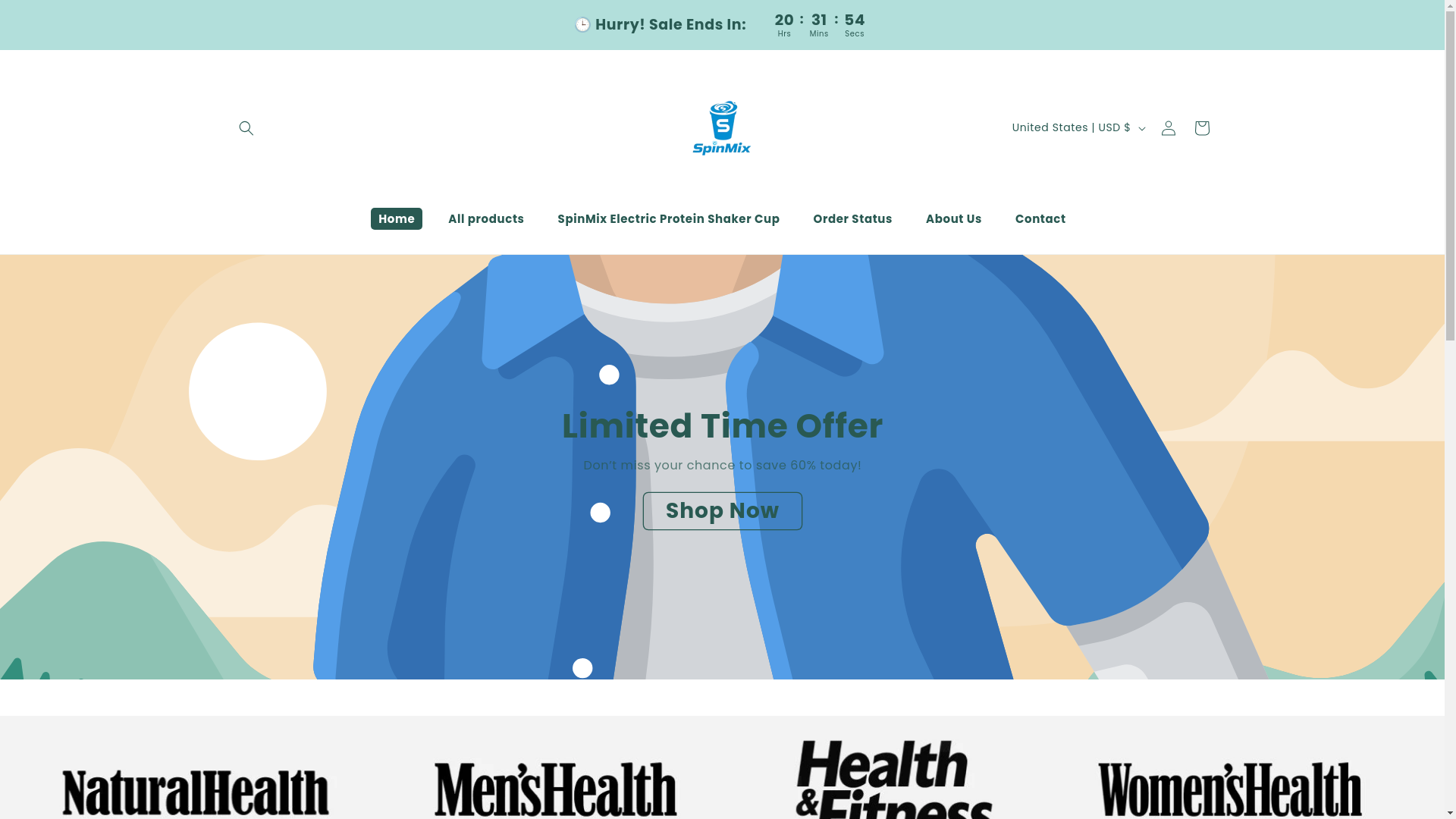website screenshot of https://spinmix.store/