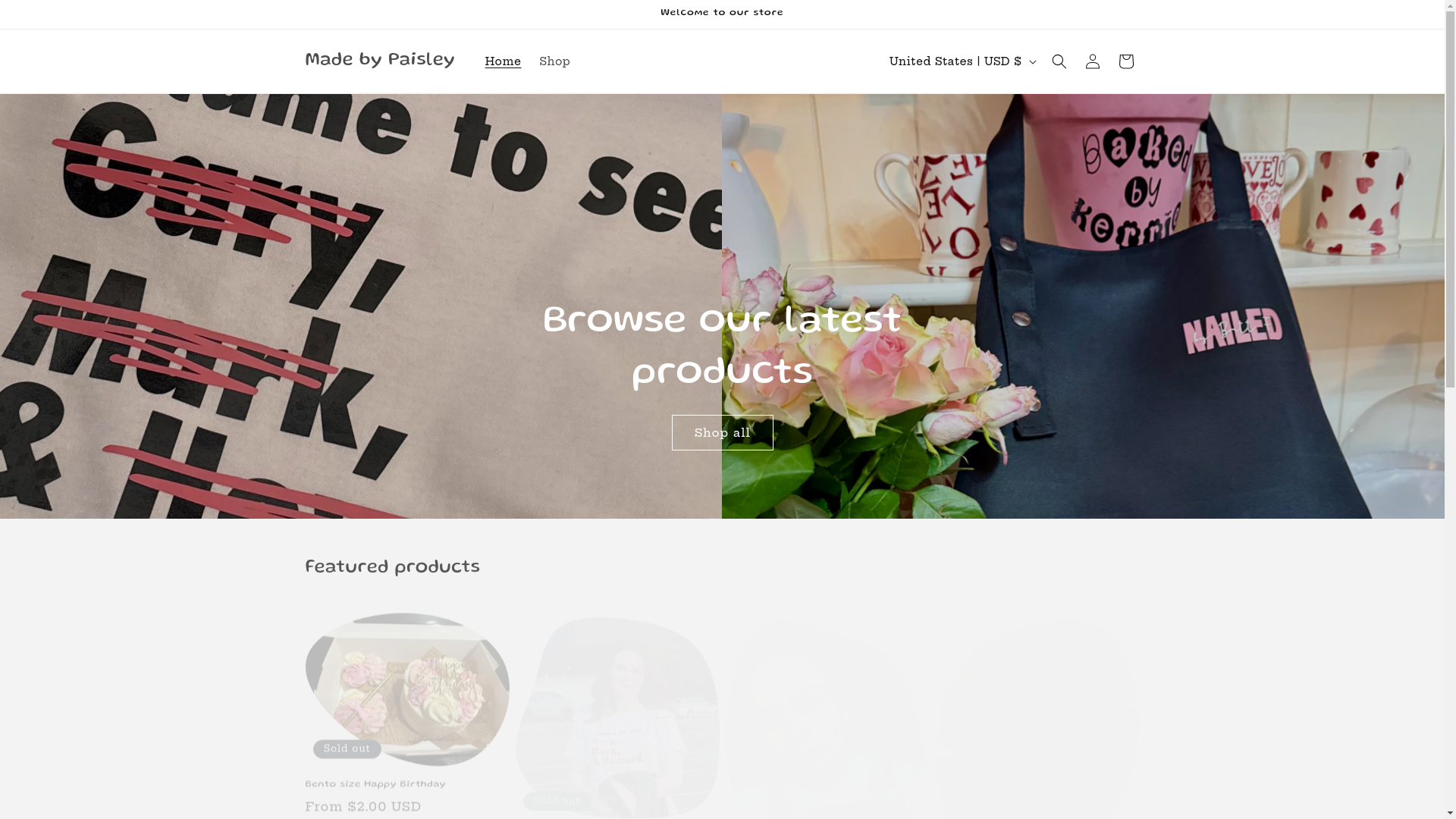 website screenshot of https://madebypaisley.co.uk/