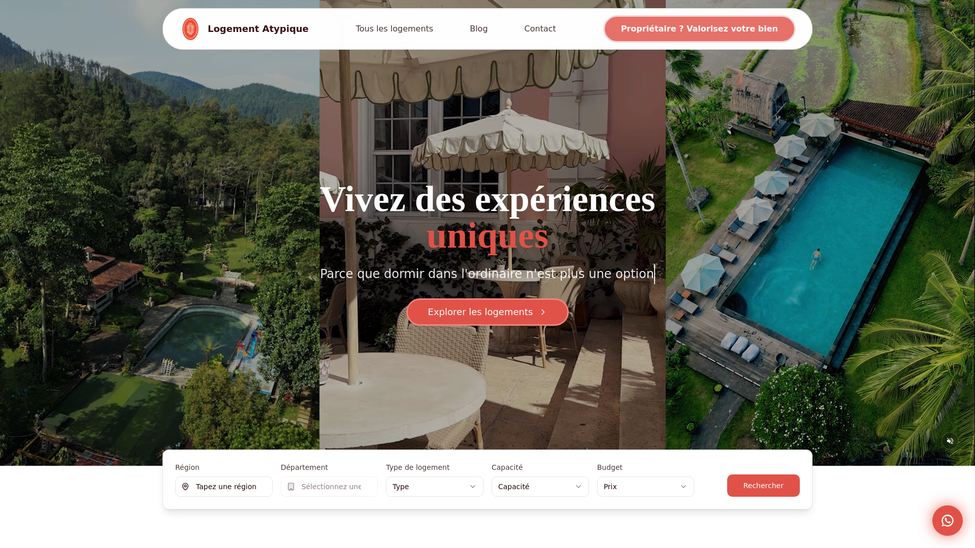 website screenshot of https://weekend-atypique.fr/