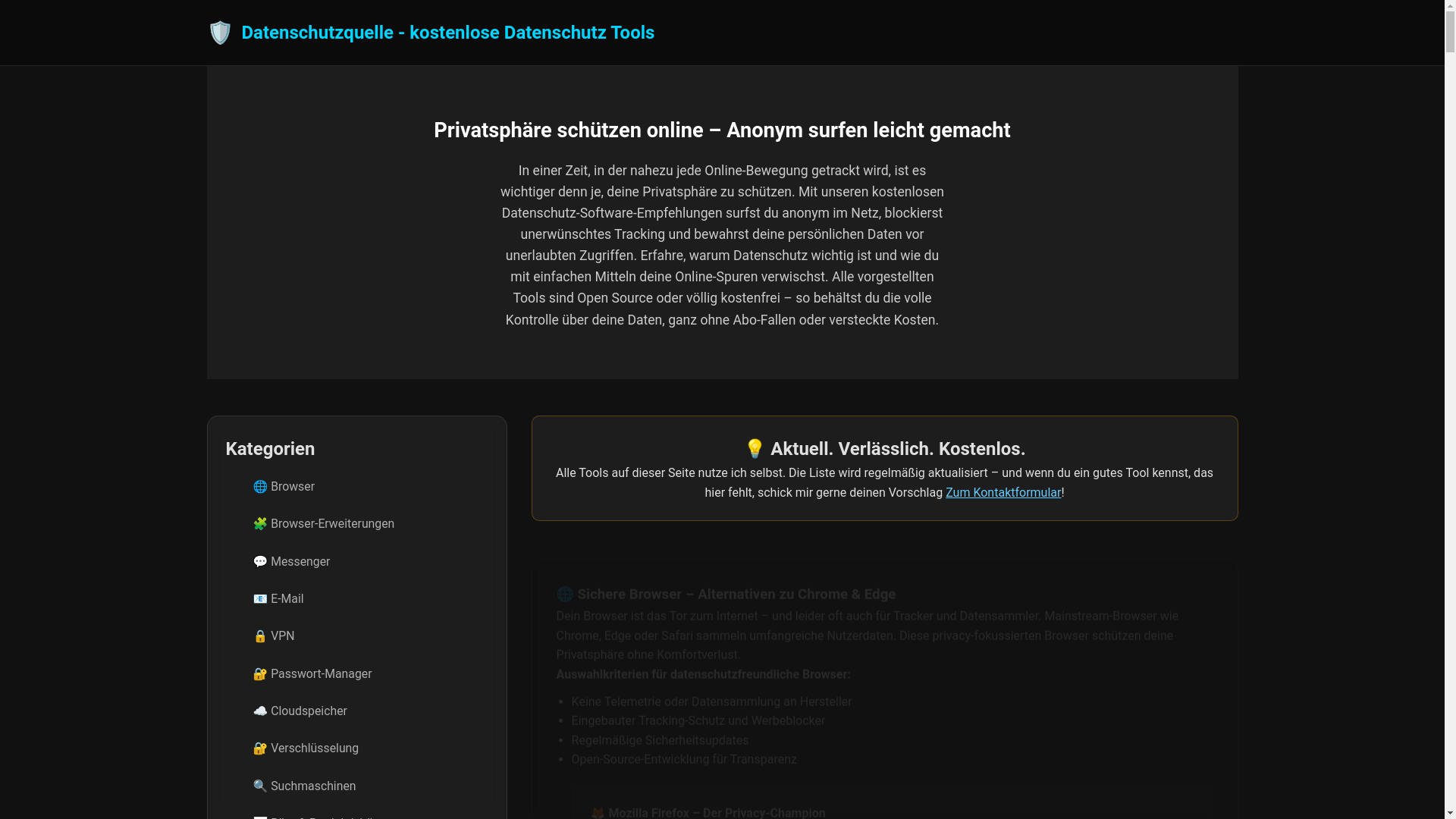 website screenshot of https://datenschutzquelle.pages.dev/