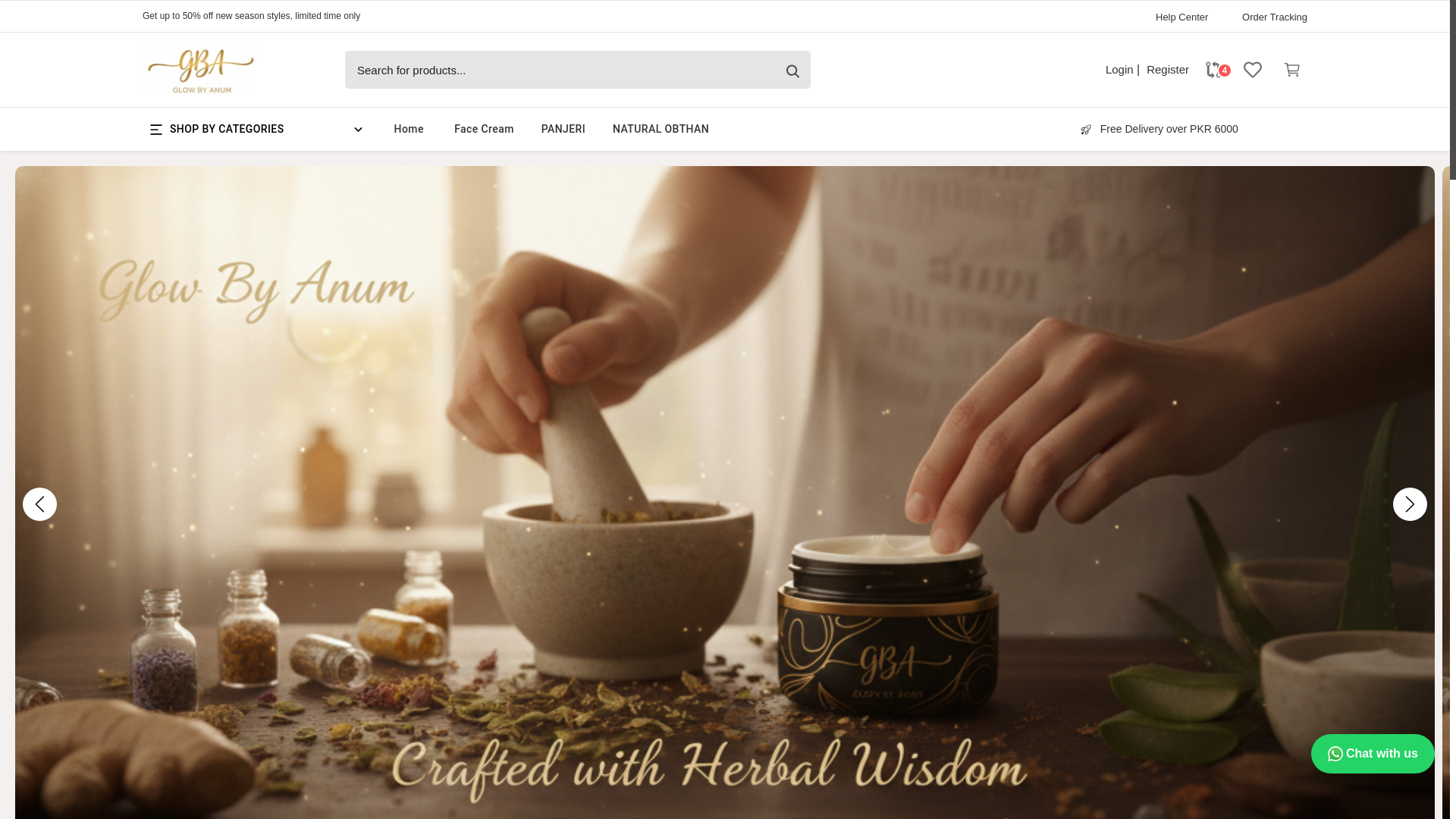 website screenshot of https://glowbyanum.com/