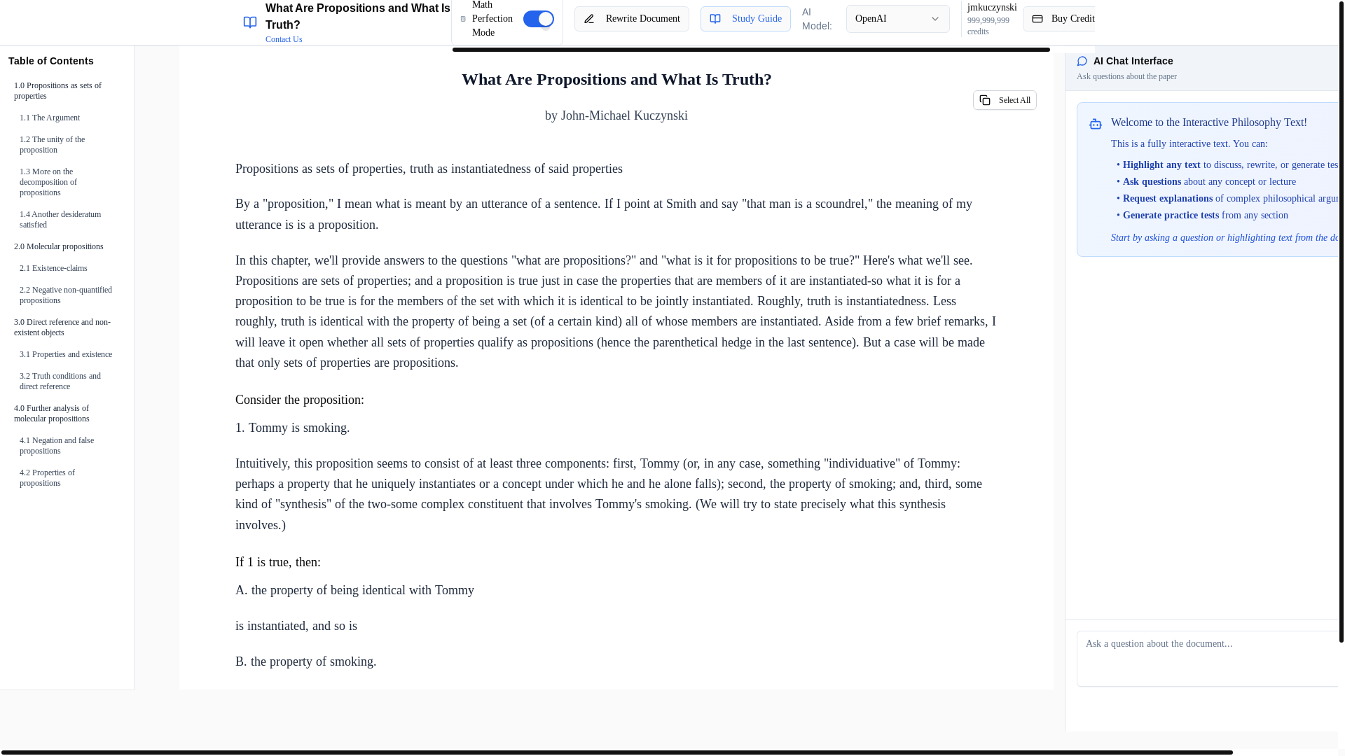 website screenshot of https://truthandmeaning.xyz/