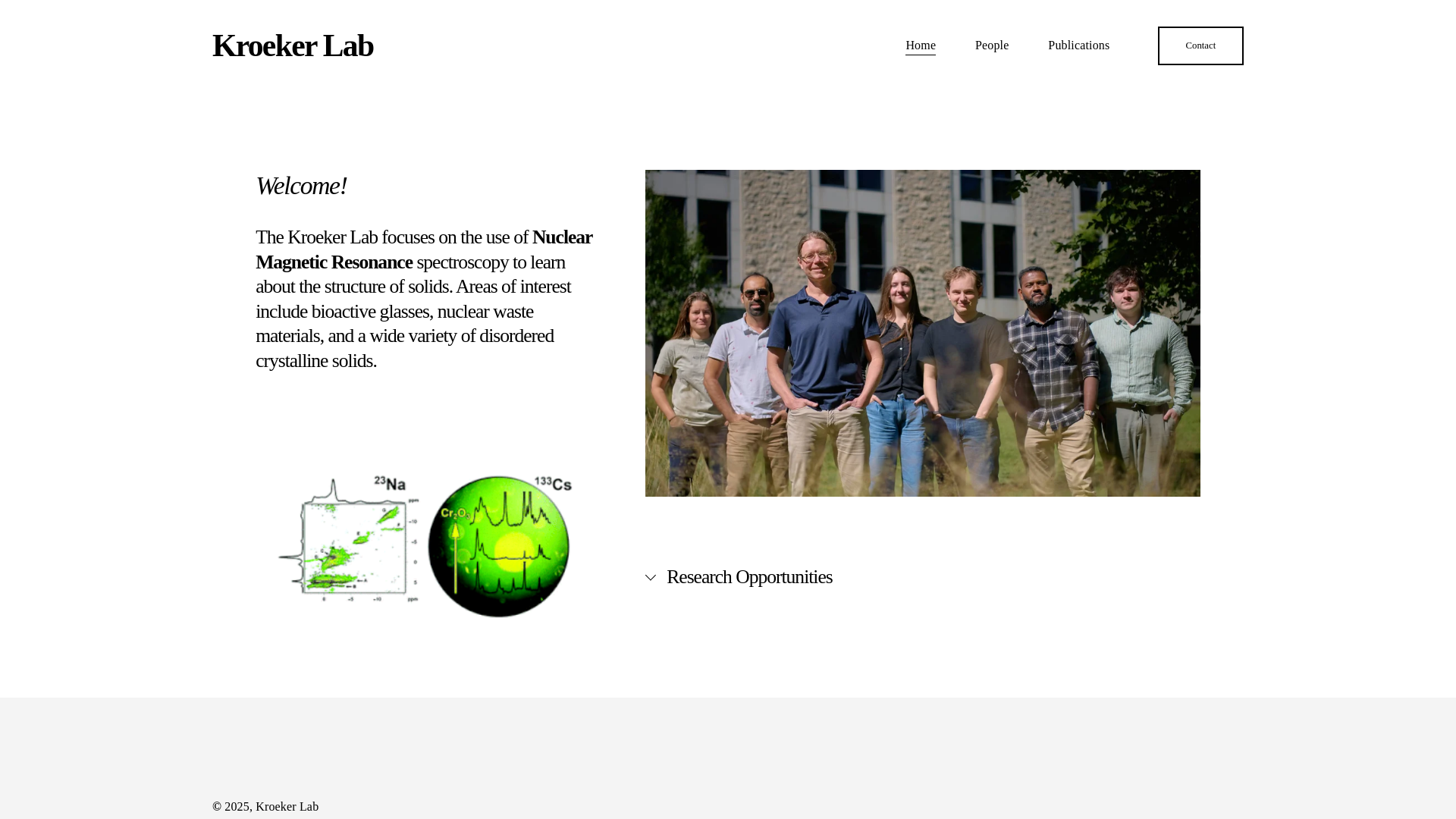 website screenshot of https://kroekerlab.ca/
