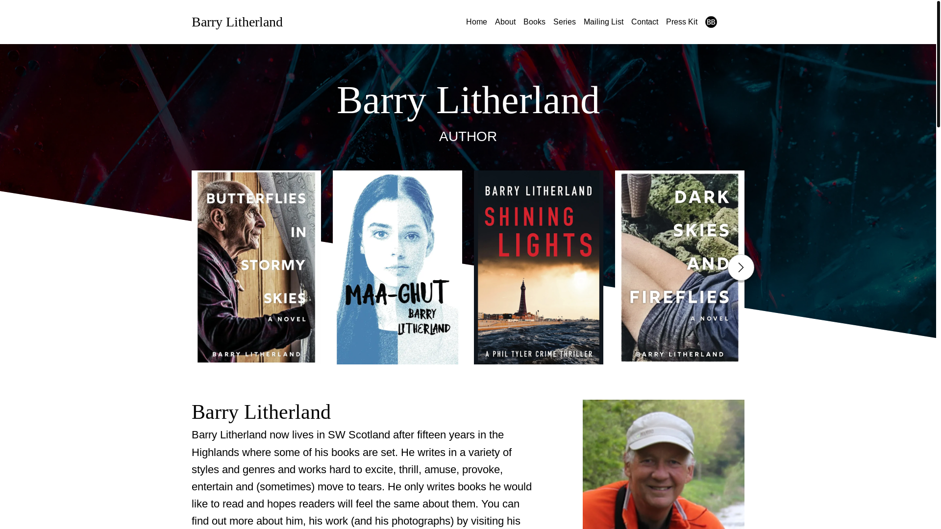 website screenshot of https://barrylitherlandbooks.com/