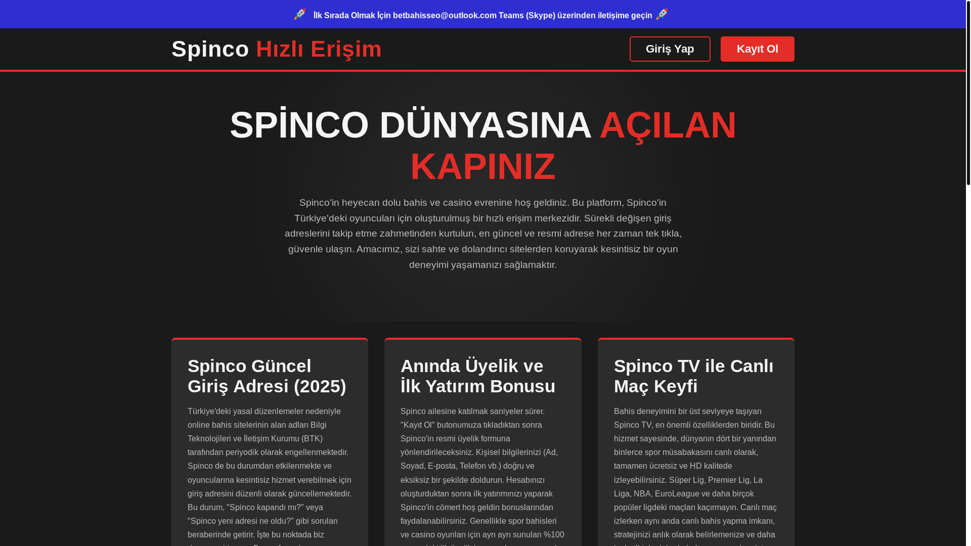 website screenshot of https://spinco-guncel-giris-top.pages.dev/