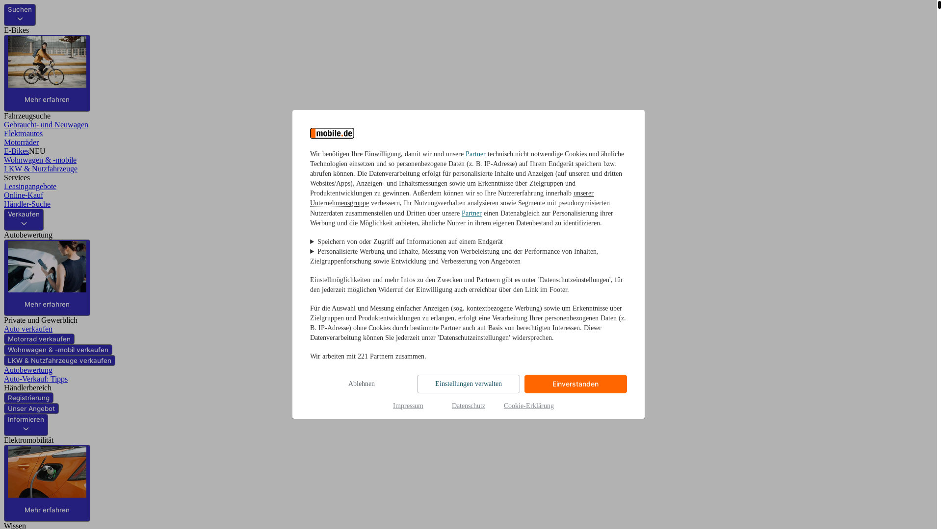 website screenshot of https://suchen.mobile.de/