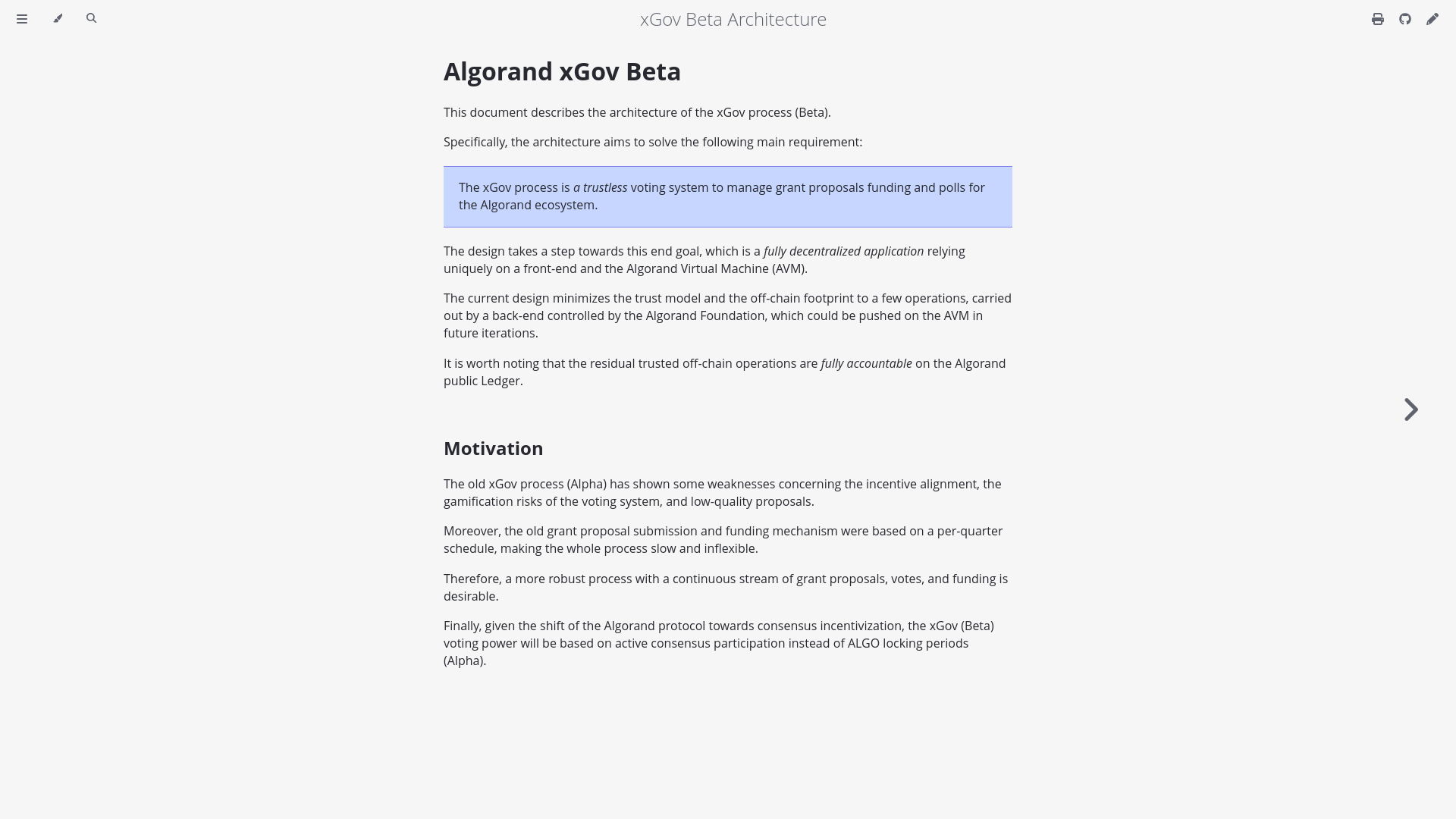website screenshot of https://xgov-docs.pages.dev/