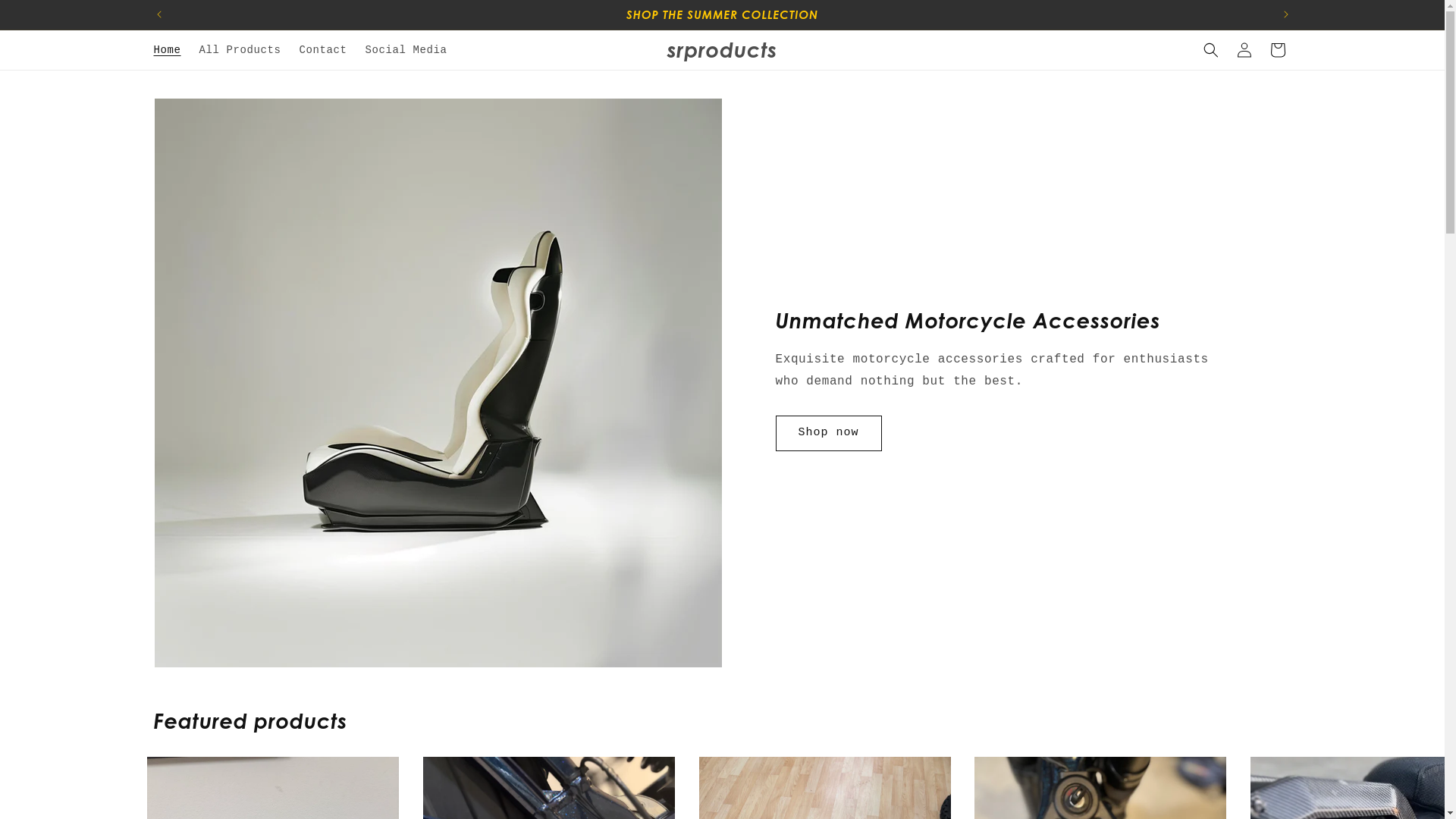 website screenshot of https://srproducts.co/