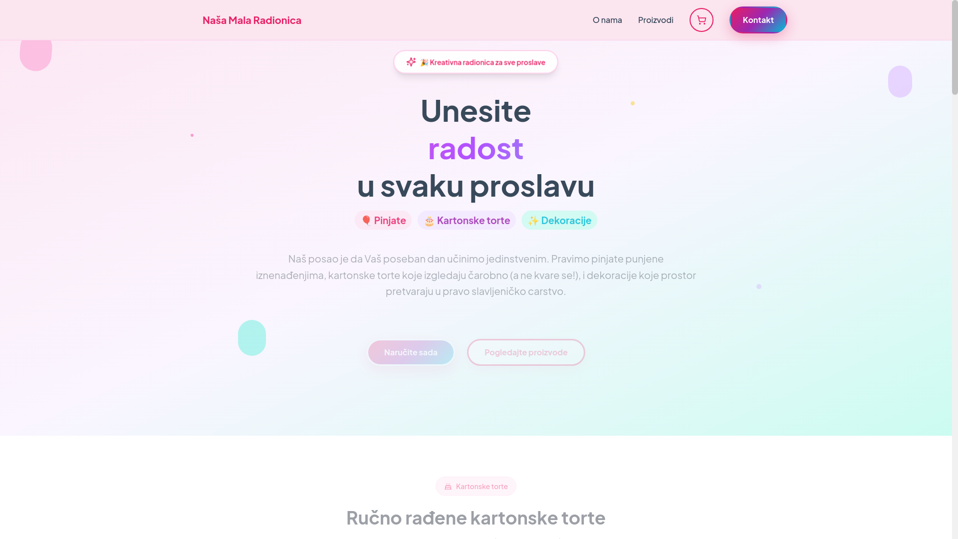 website screenshot of https://nasamalaradionica.com/