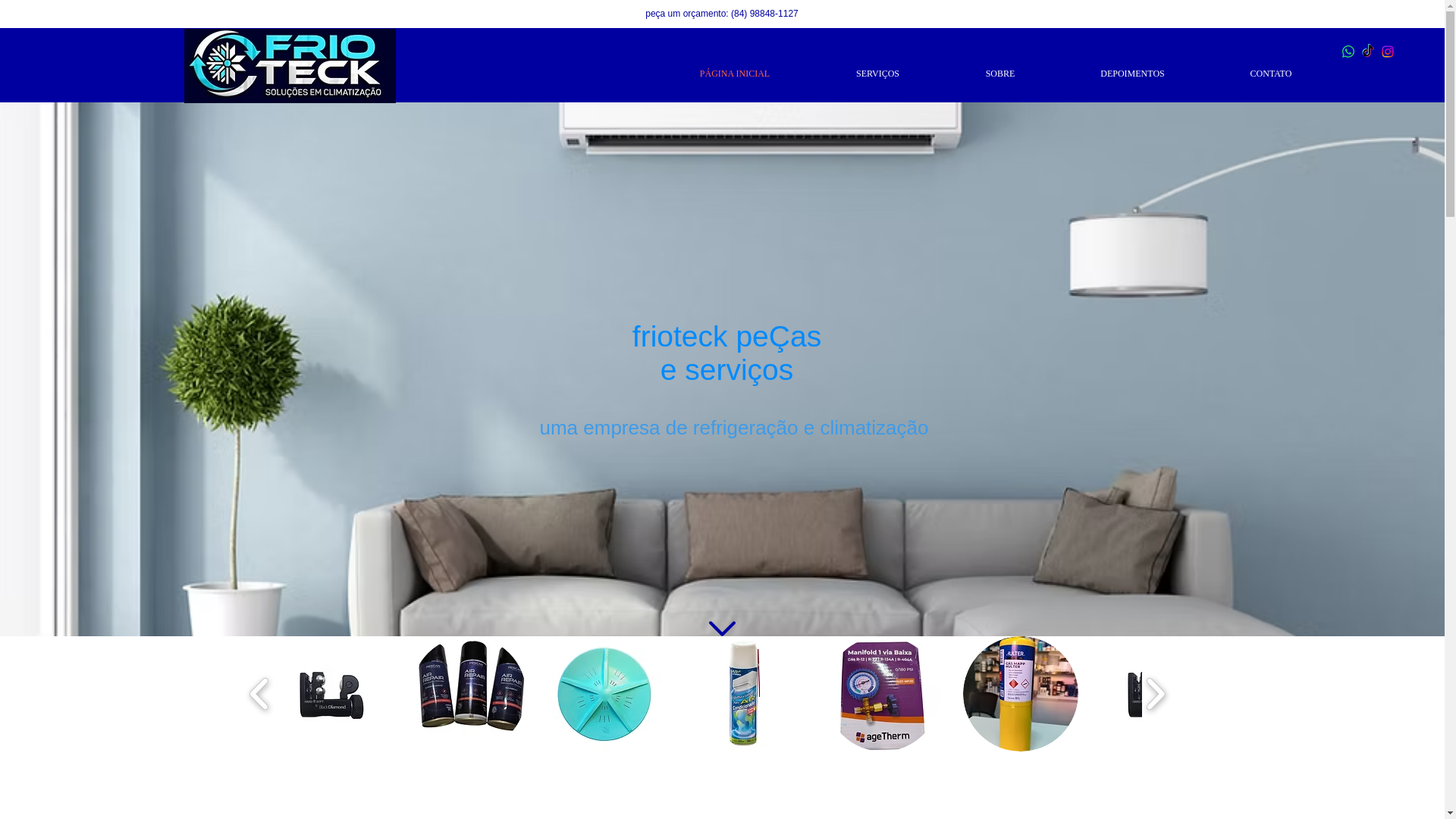 website screenshot of https://frioteckpecaseservicos.com/