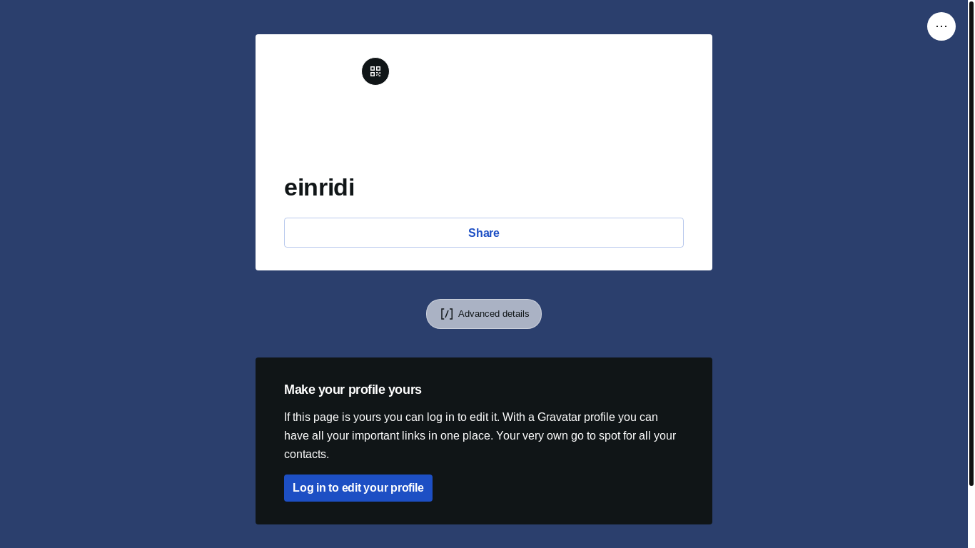 website screenshot of https://einridi.bio/