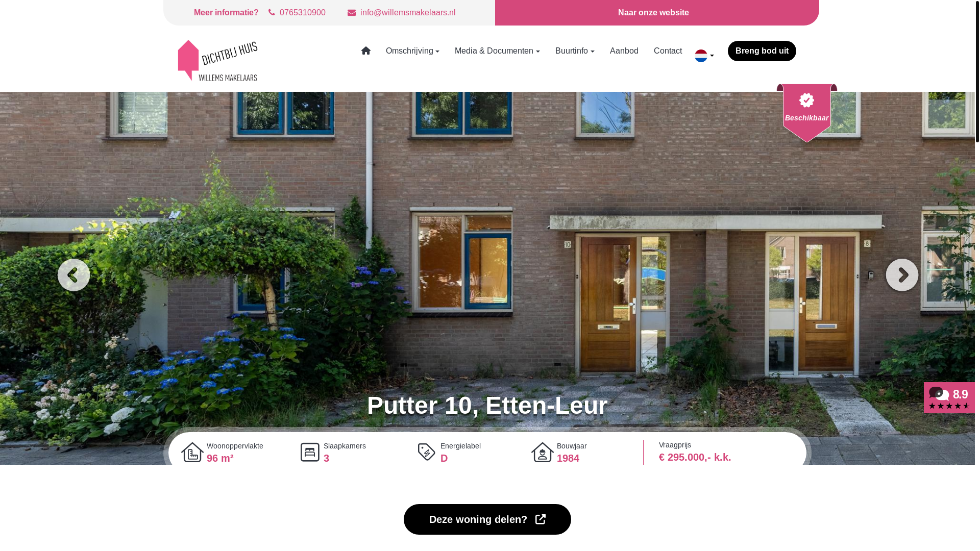 website screenshot of https://putter10.nl/