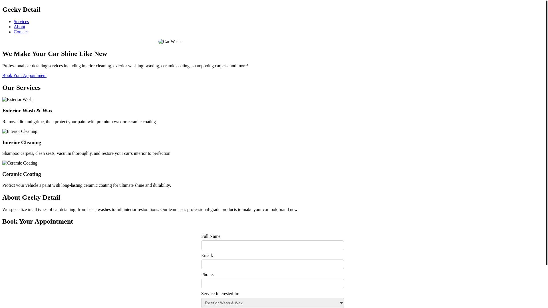 website screenshot of https://geekydetail.com/