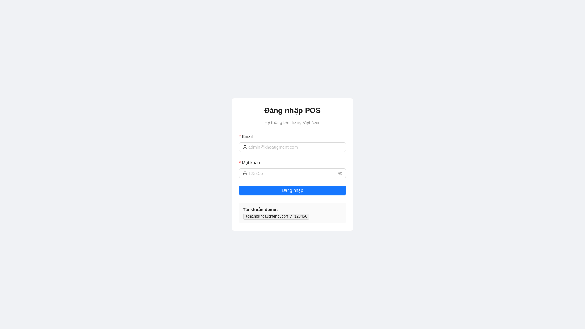 website screenshot of https://kho1-pos-frontend.pages.dev/