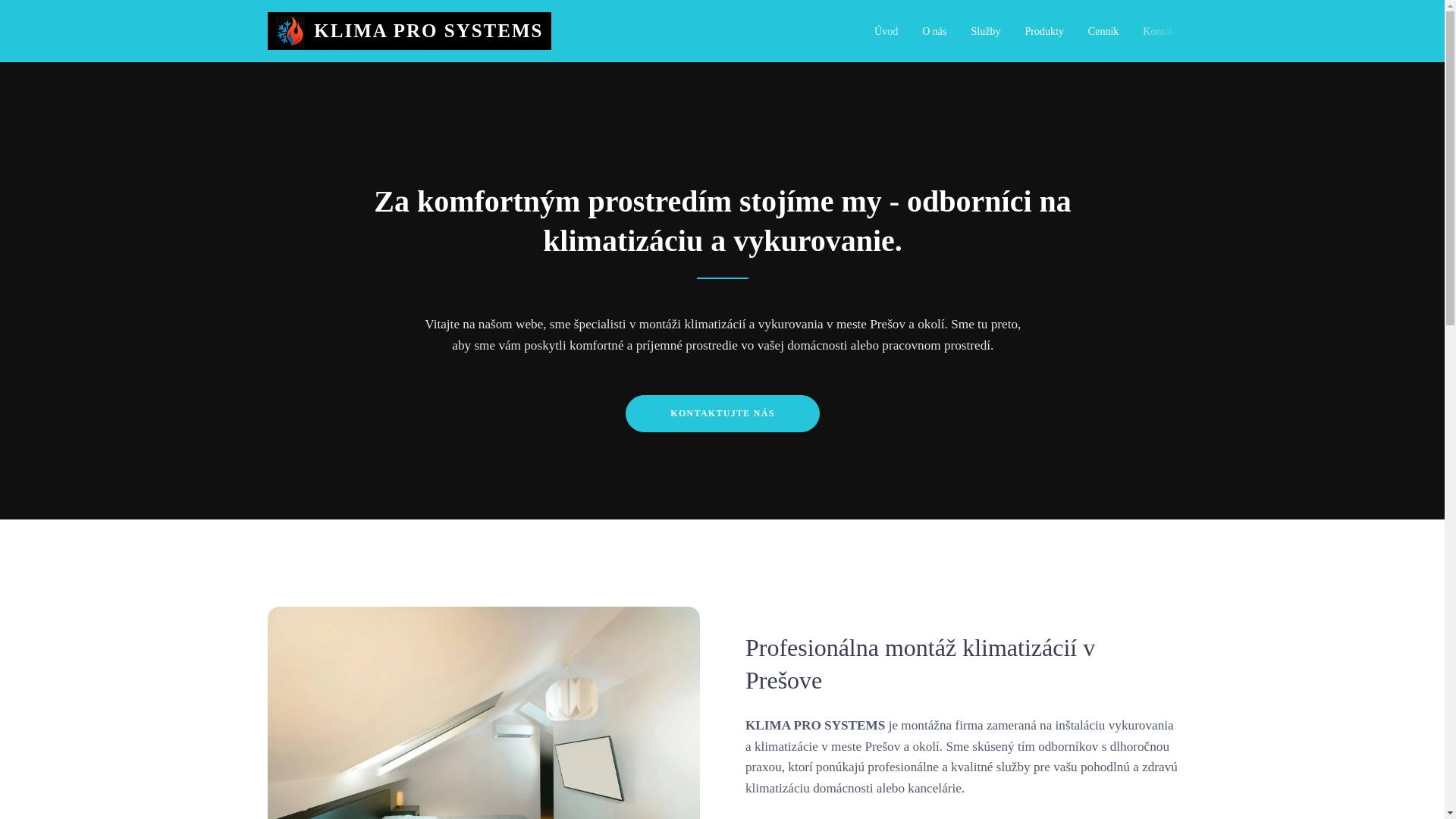website screenshot of https://klimaprosystems.sk/