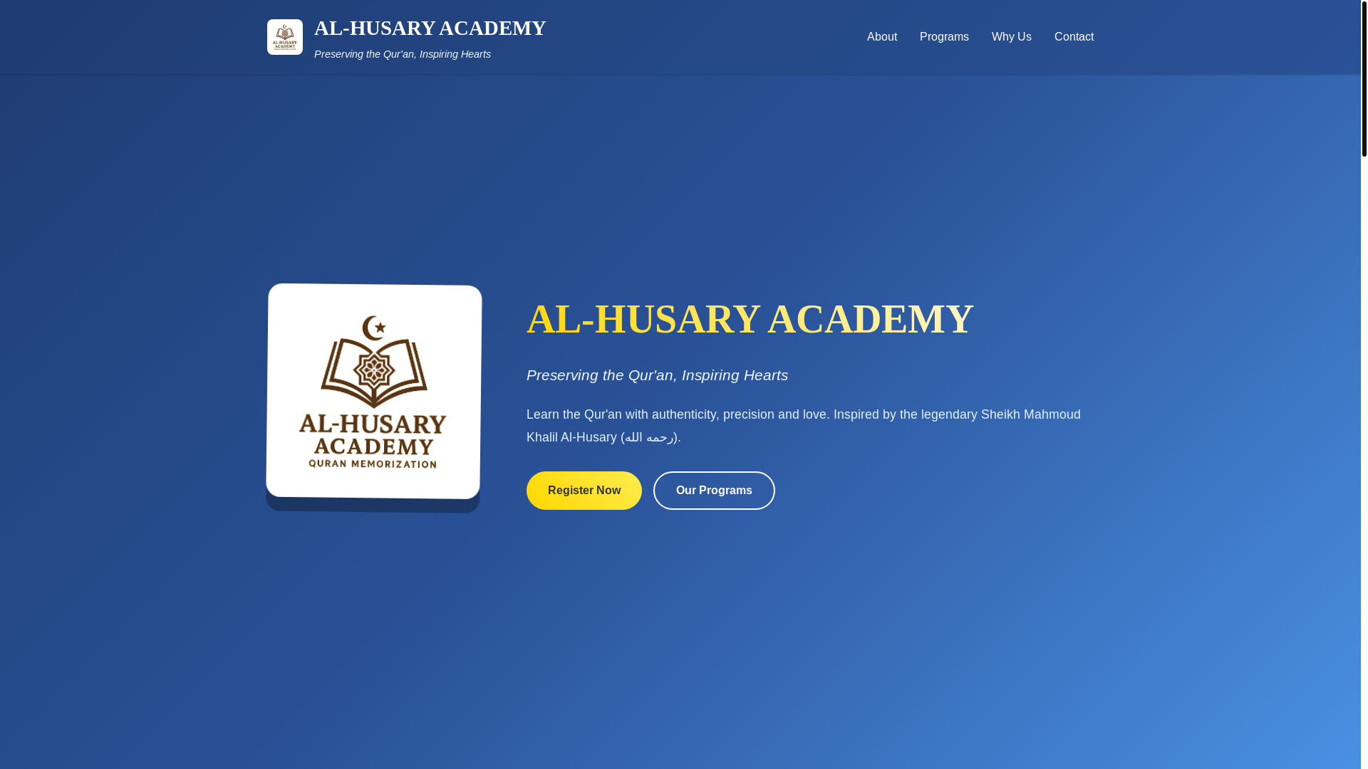 website screenshot of https://alhusaryacademy.com/