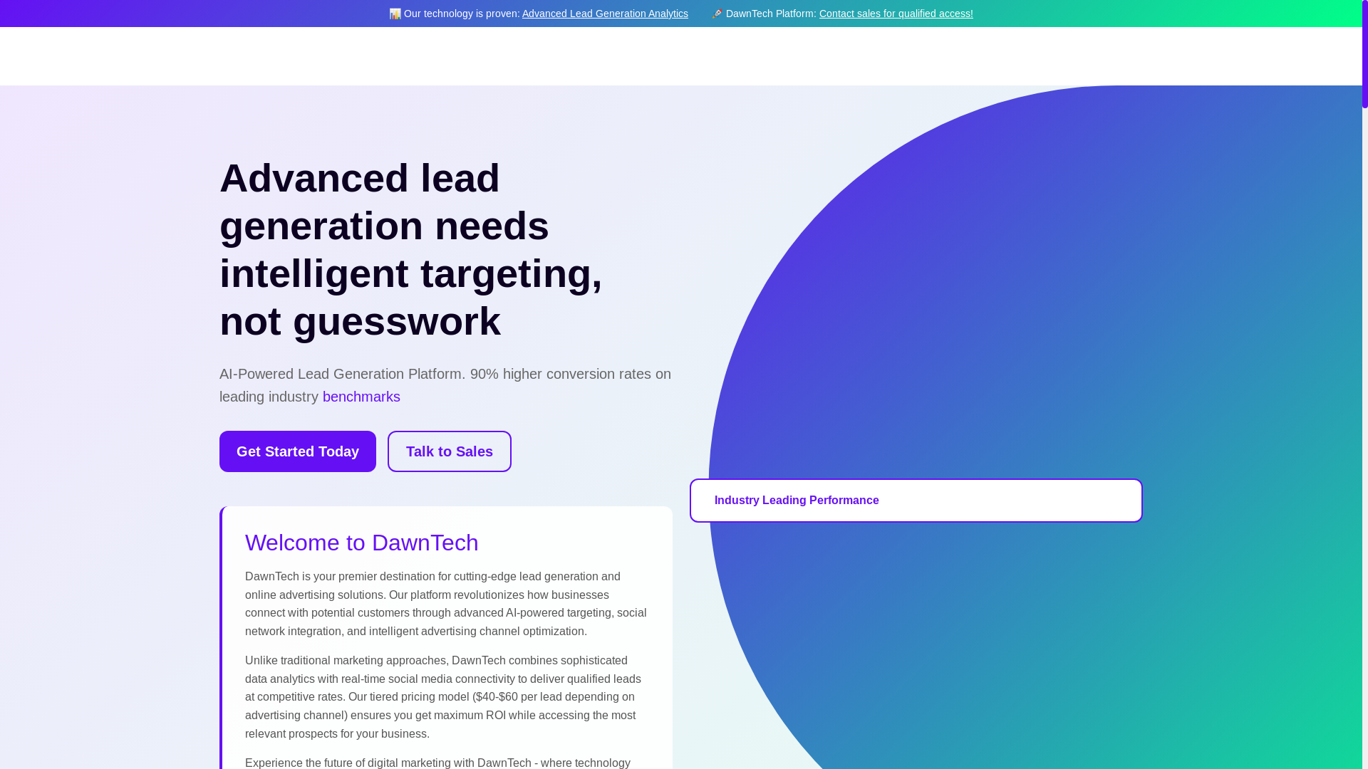website screenshot of https://dawntech.pages.dev/