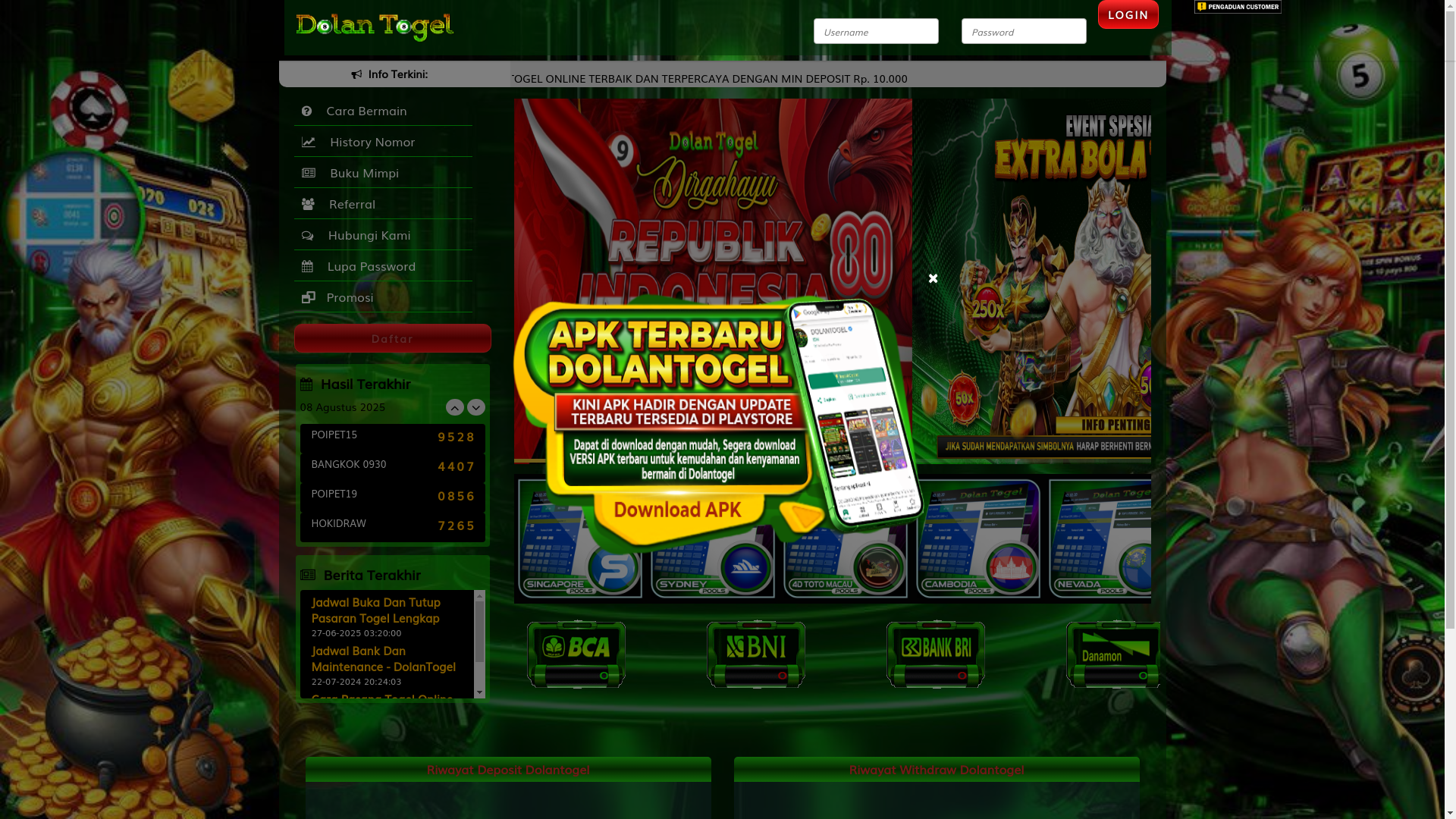 website screenshot of https://dolangame88.com/