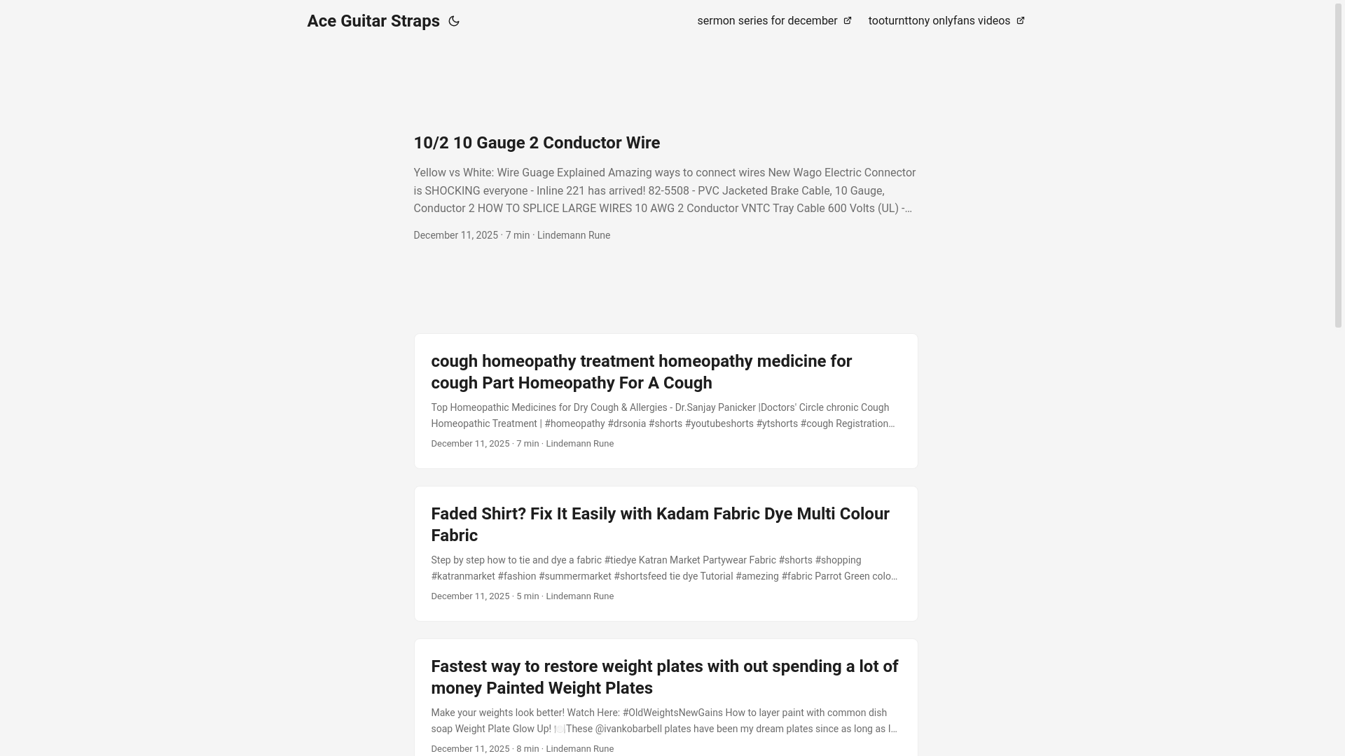 website screenshot of https://aceguitarstraps.pages.dev/