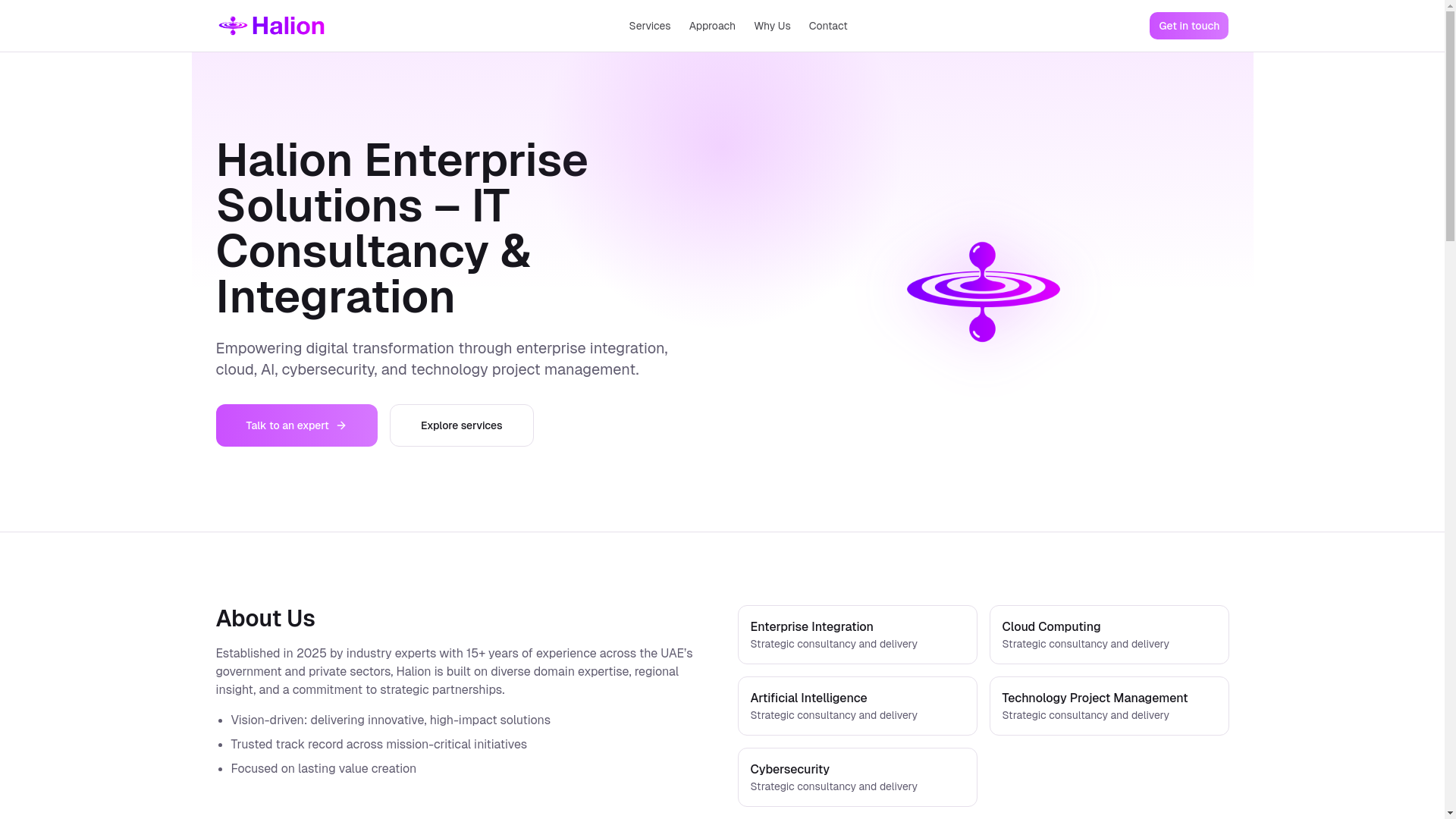 website screenshot of https://haliondigital.pages.dev/