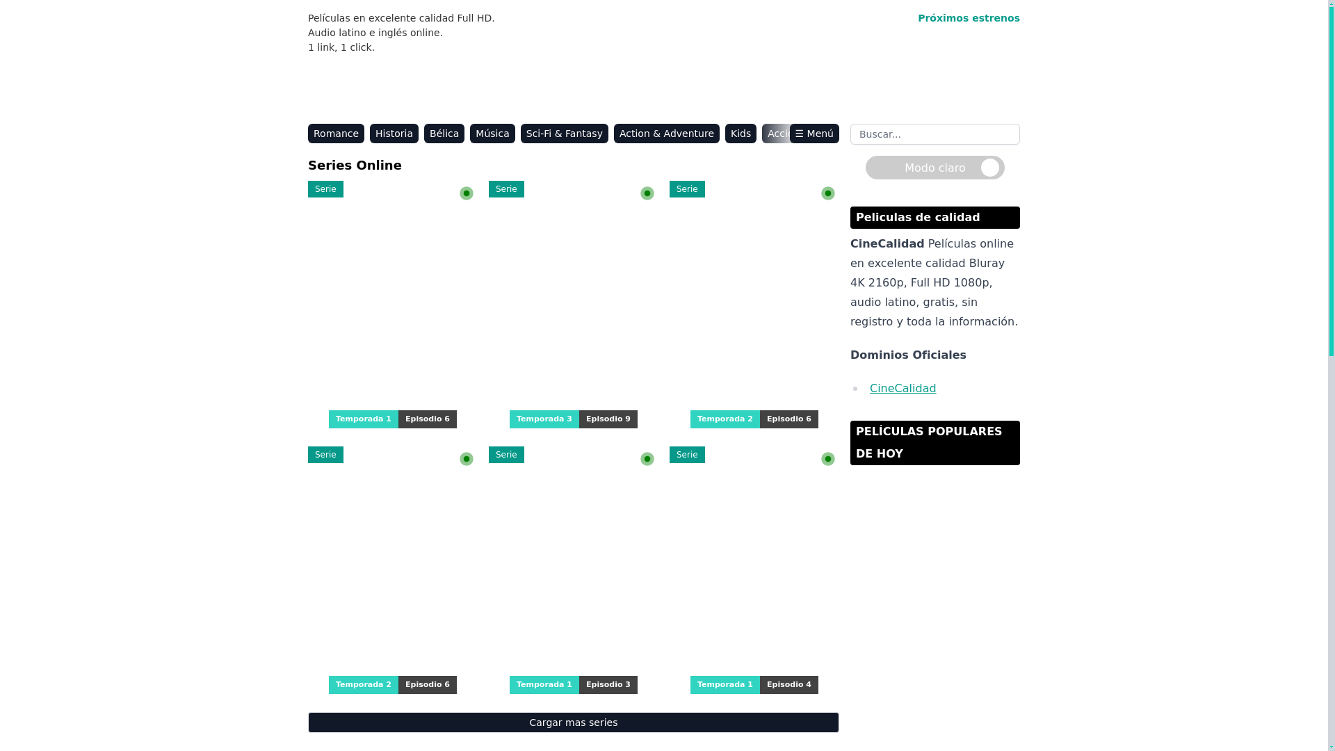 website screenshot of https://cine-calidad.legal/