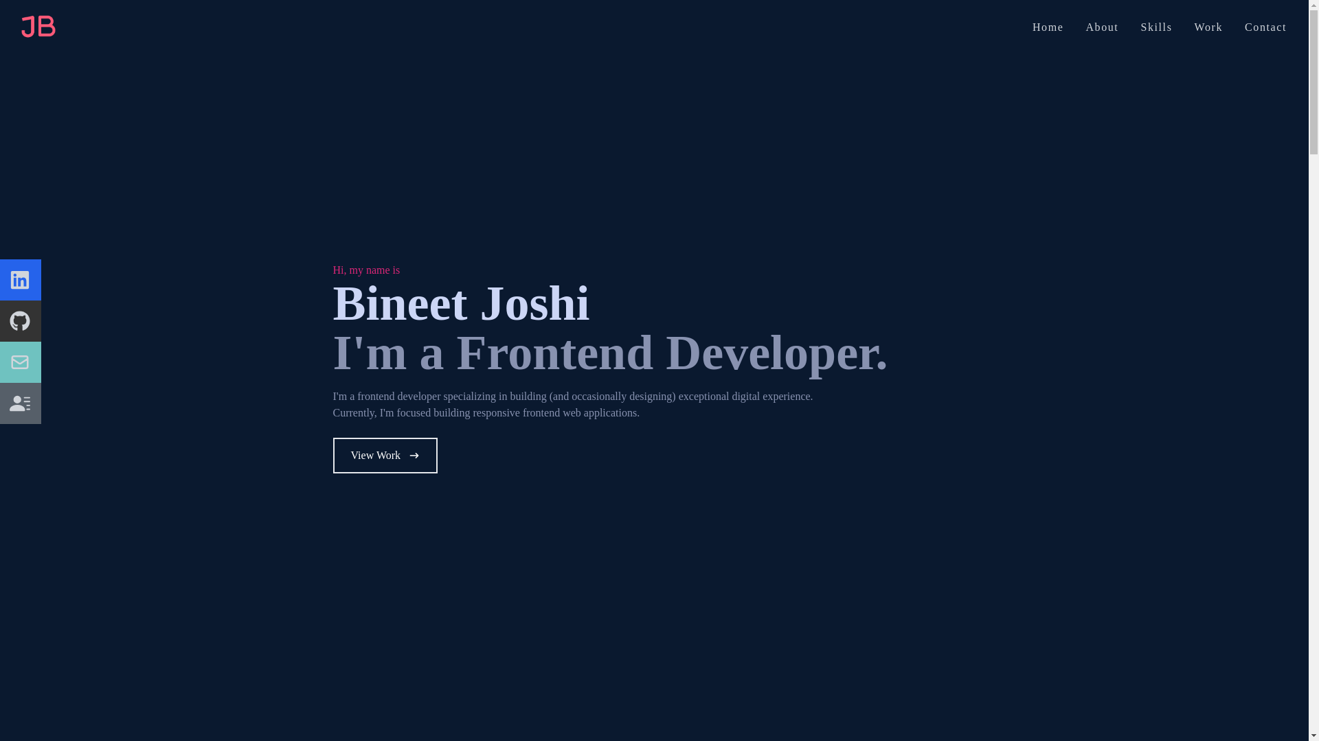 website screenshot of https://joshibineet.com.np/