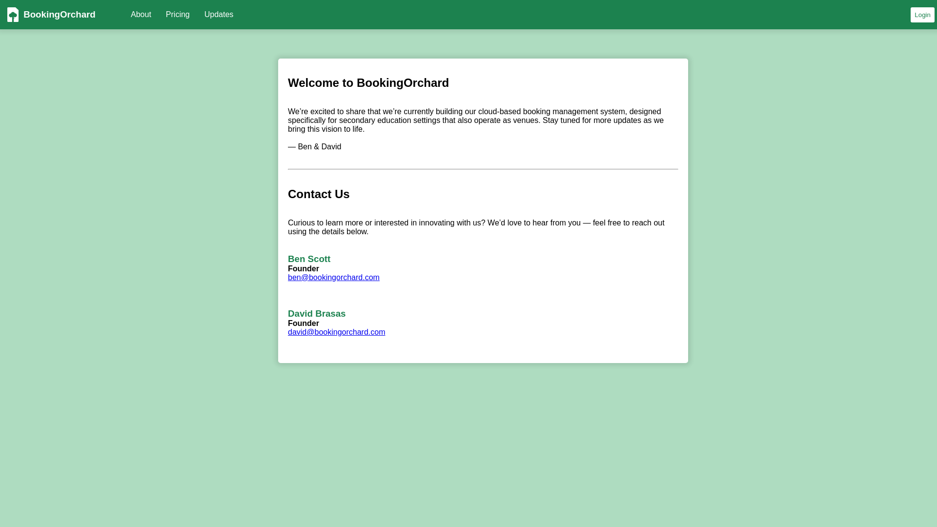 website screenshot of https://bookingorchard.pages.dev/