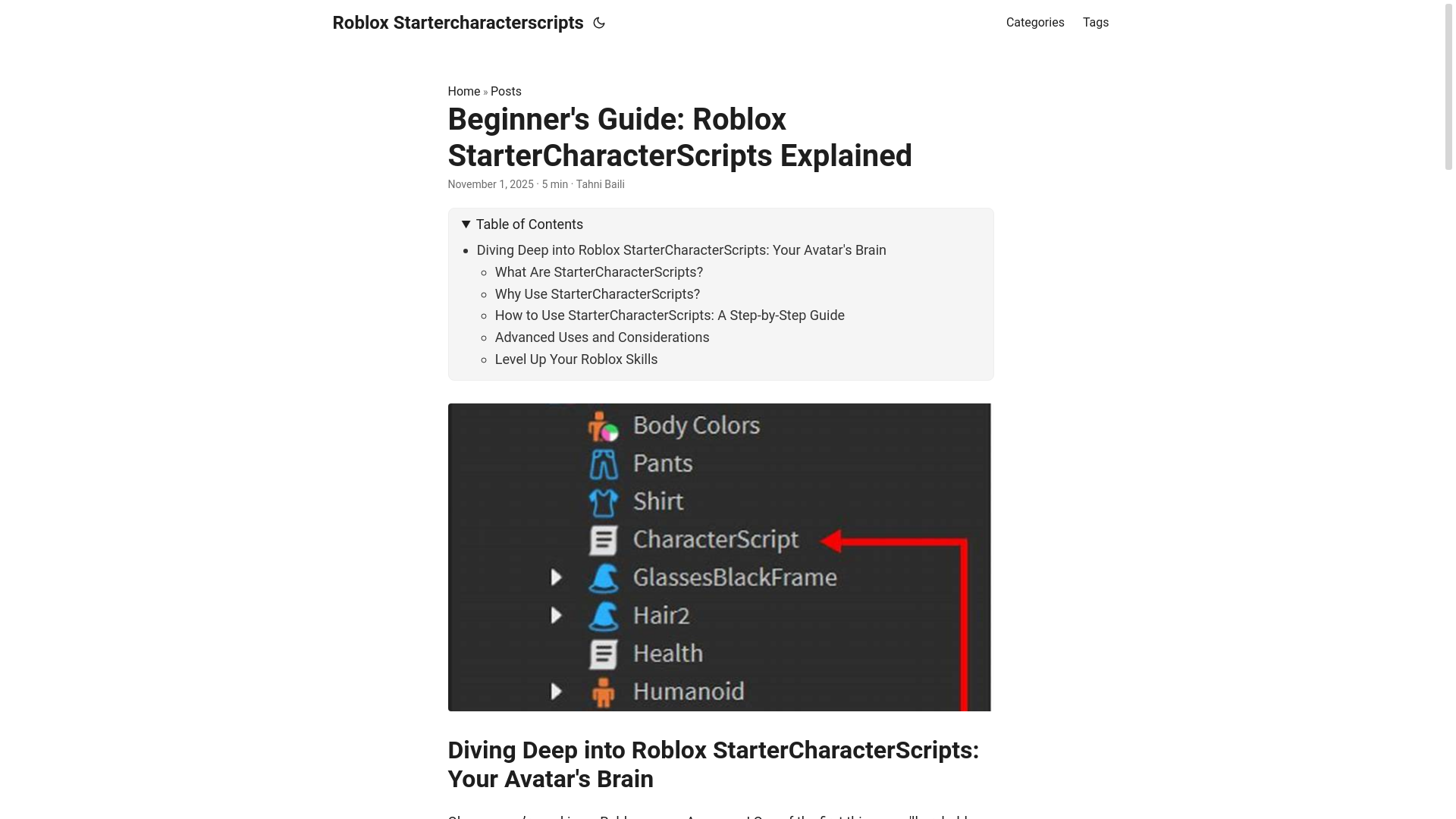 website screenshot of https://roblox-startercharacterscripts.pages.dev/