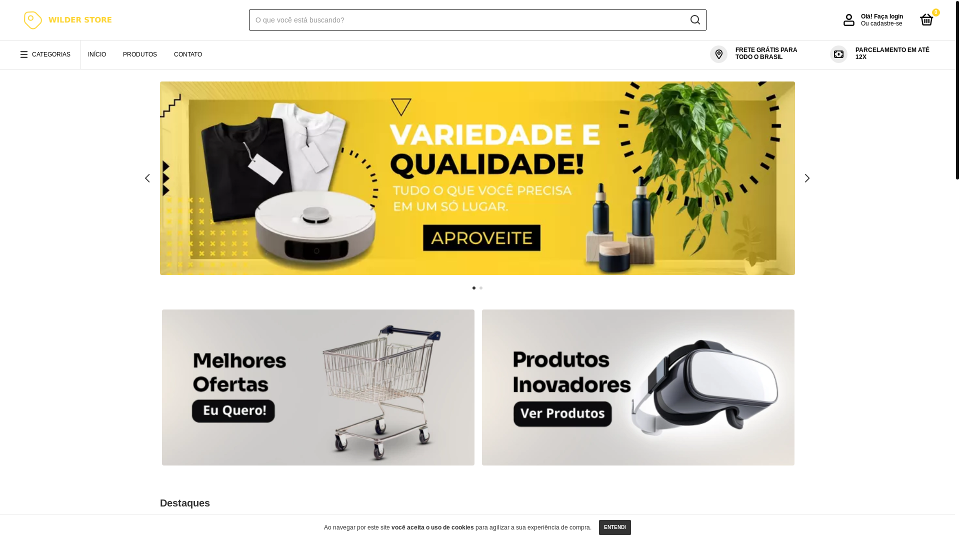 website screenshot of https://wilderstore.com.br/