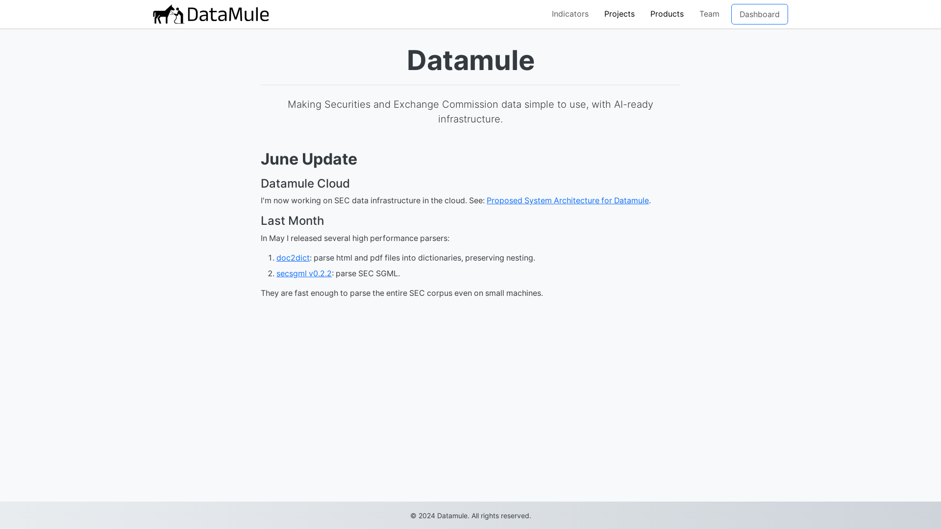 website screenshot of https://datamule-website.pages.dev/