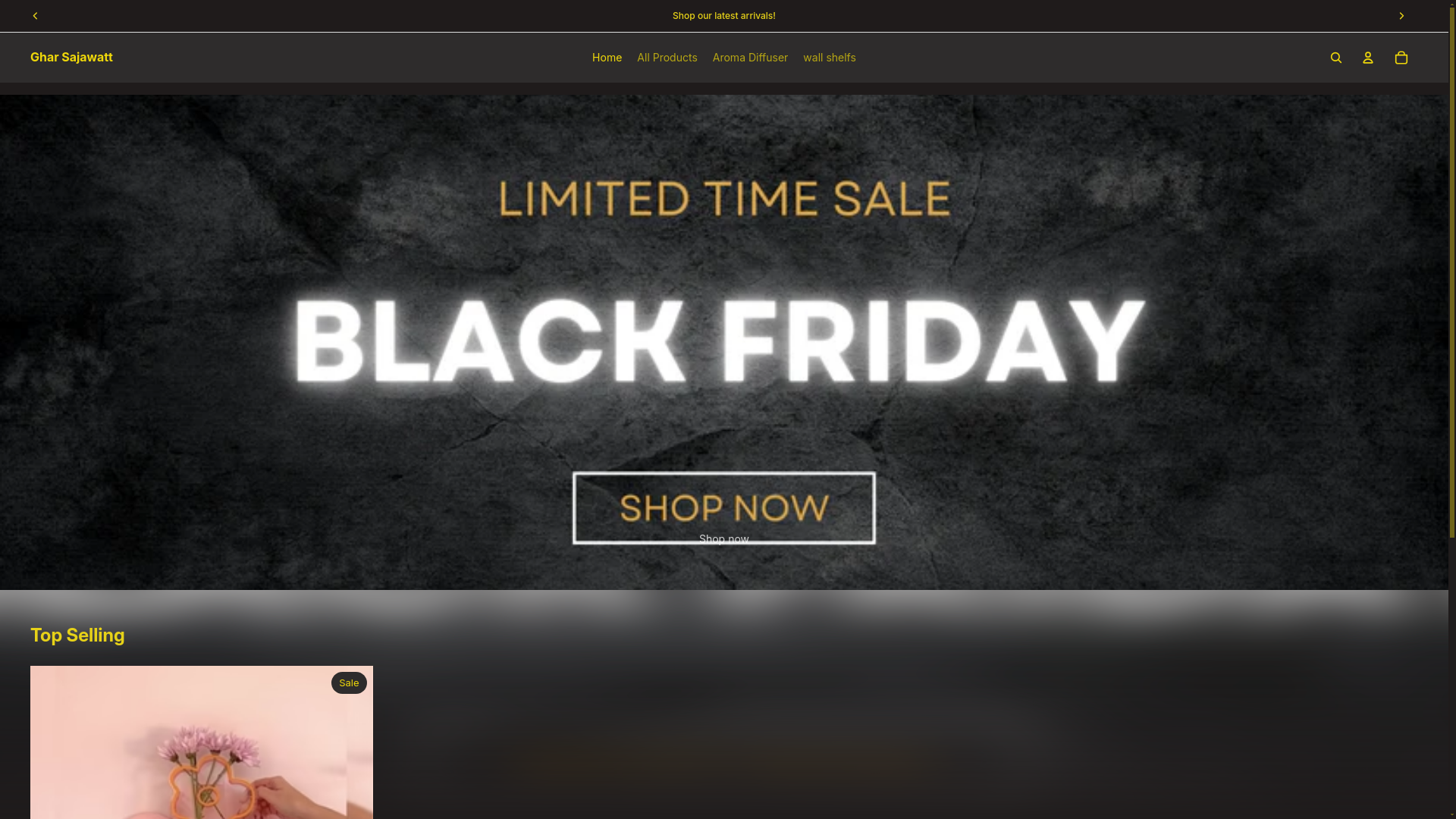 website screenshot of https://gharsajawatt.shop/