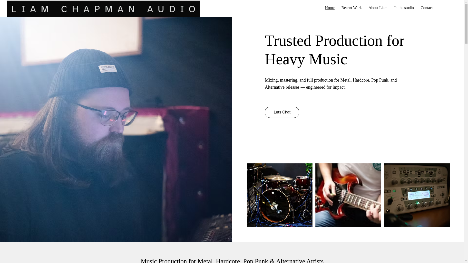 website screenshot of https://liamchapmanaudio.co.uk/