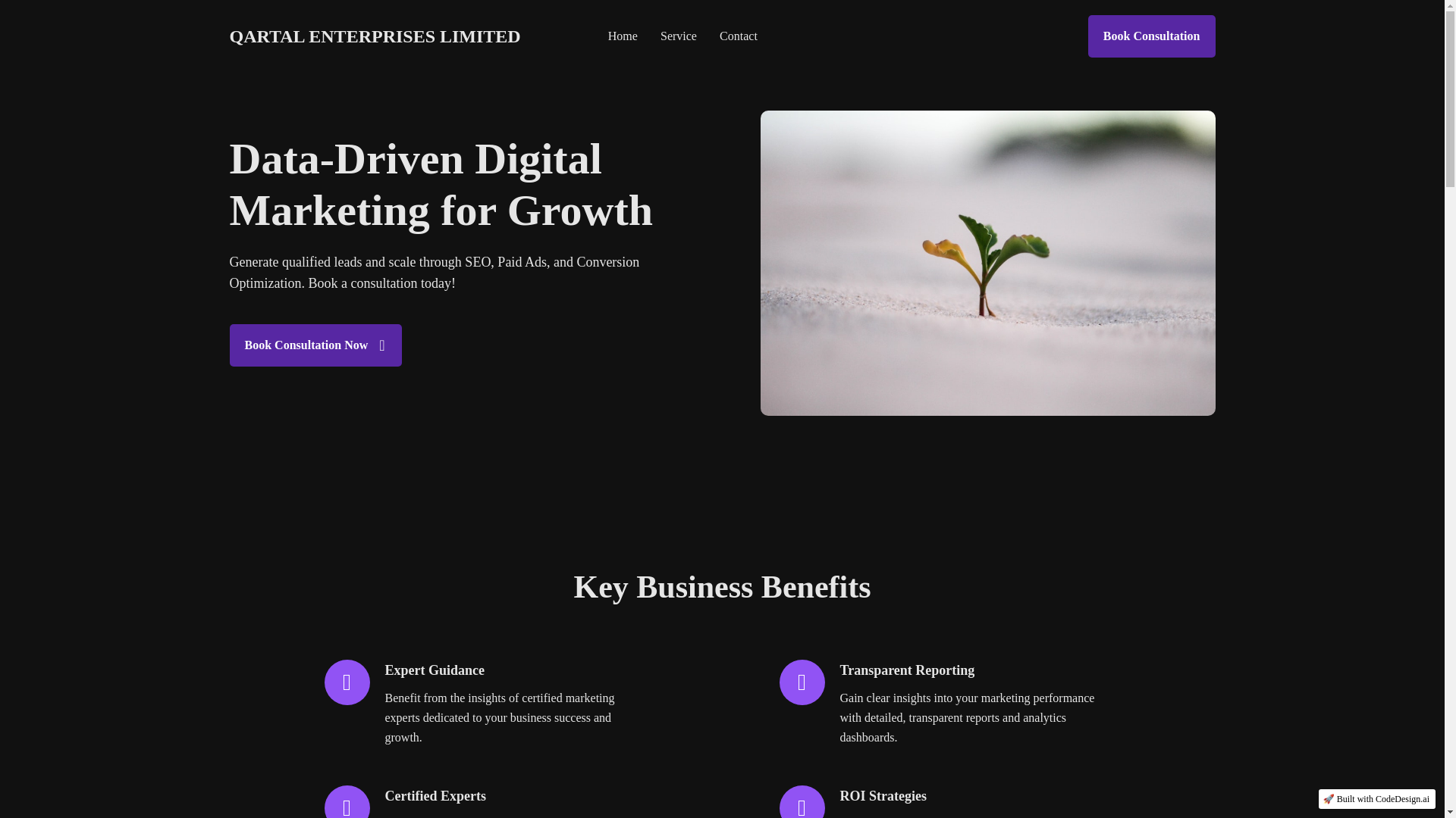 website screenshot of https://qartalenterpriseslimited.shop/