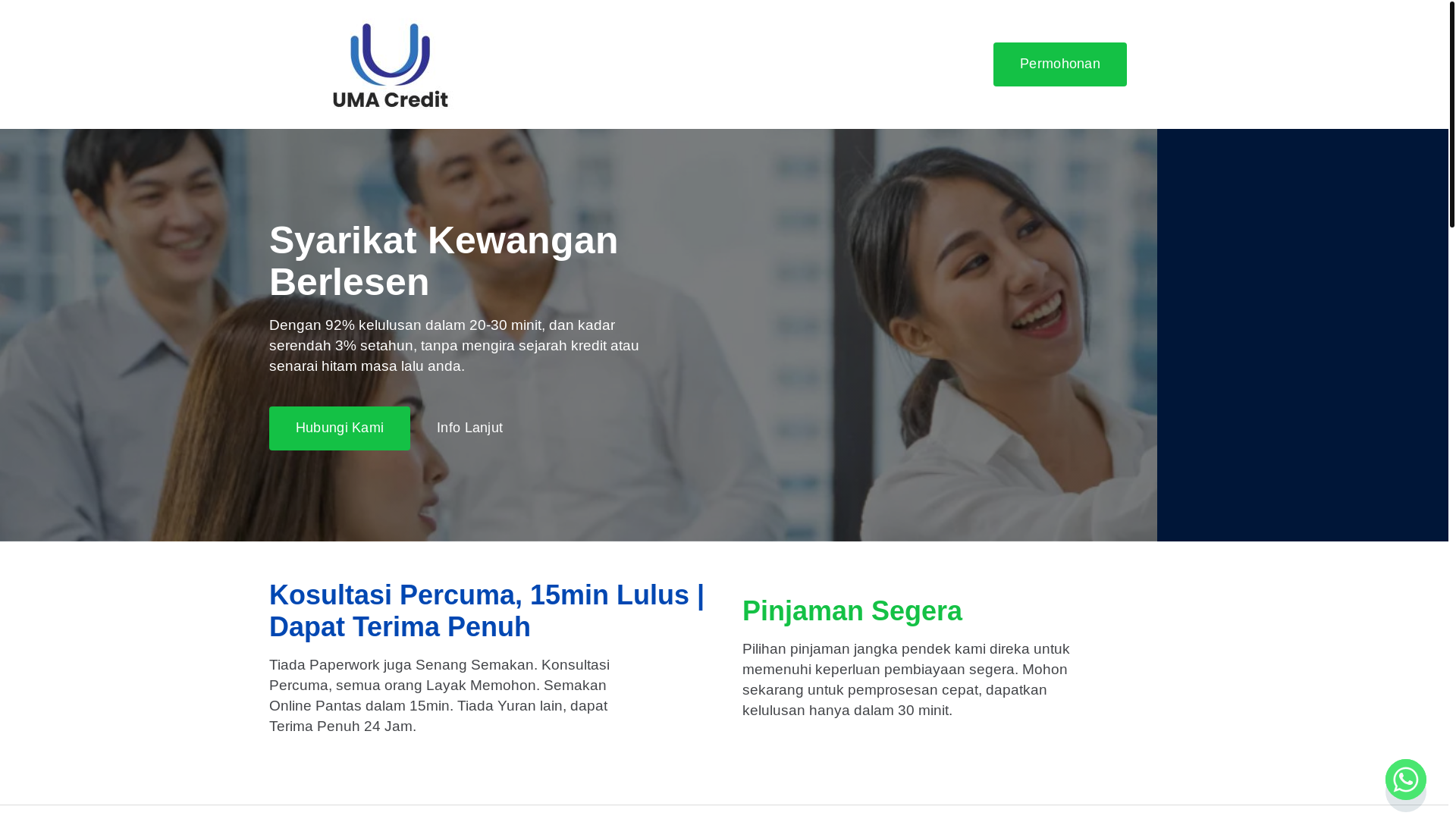 website screenshot of https://uma-credit.com/