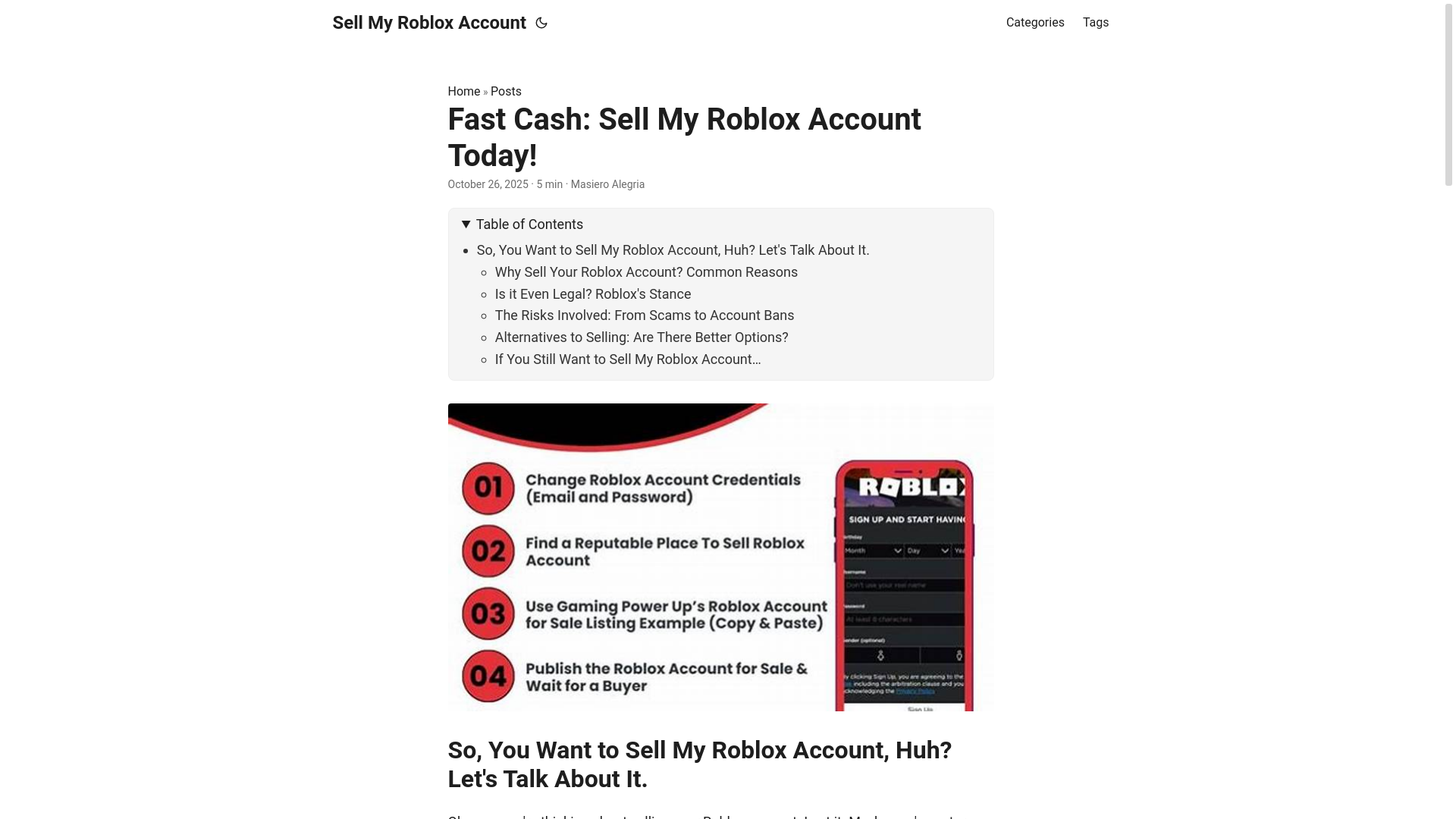 website screenshot of https://sell-my-roblox-account.pages.dev/