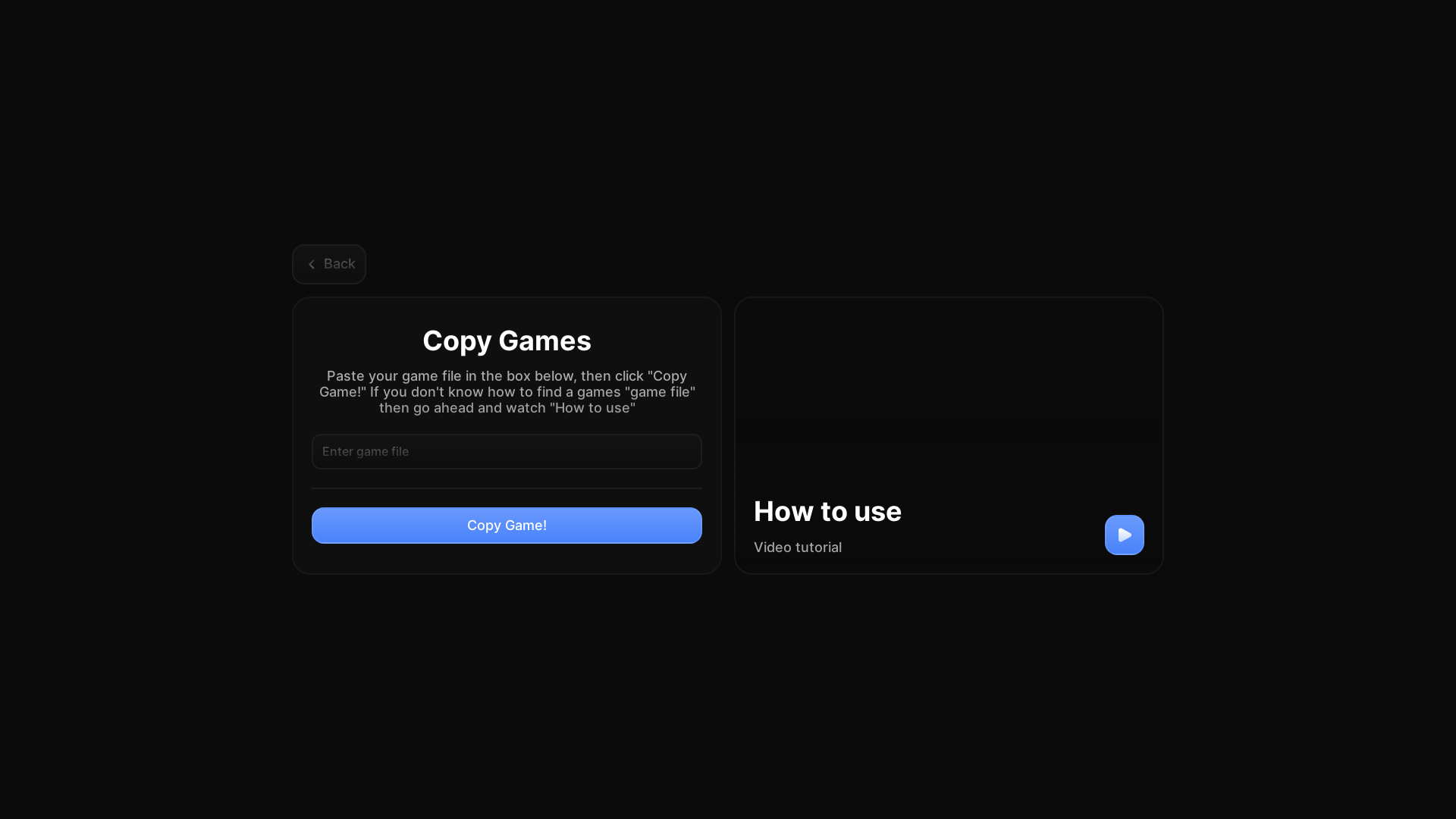 website screenshot of https://bloxhub.st/GameCopier