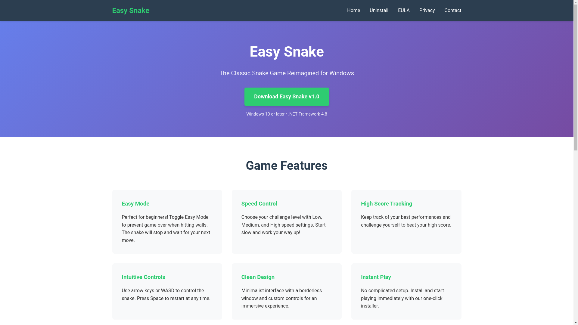 website screenshot of https://easy-snake.pages.dev/