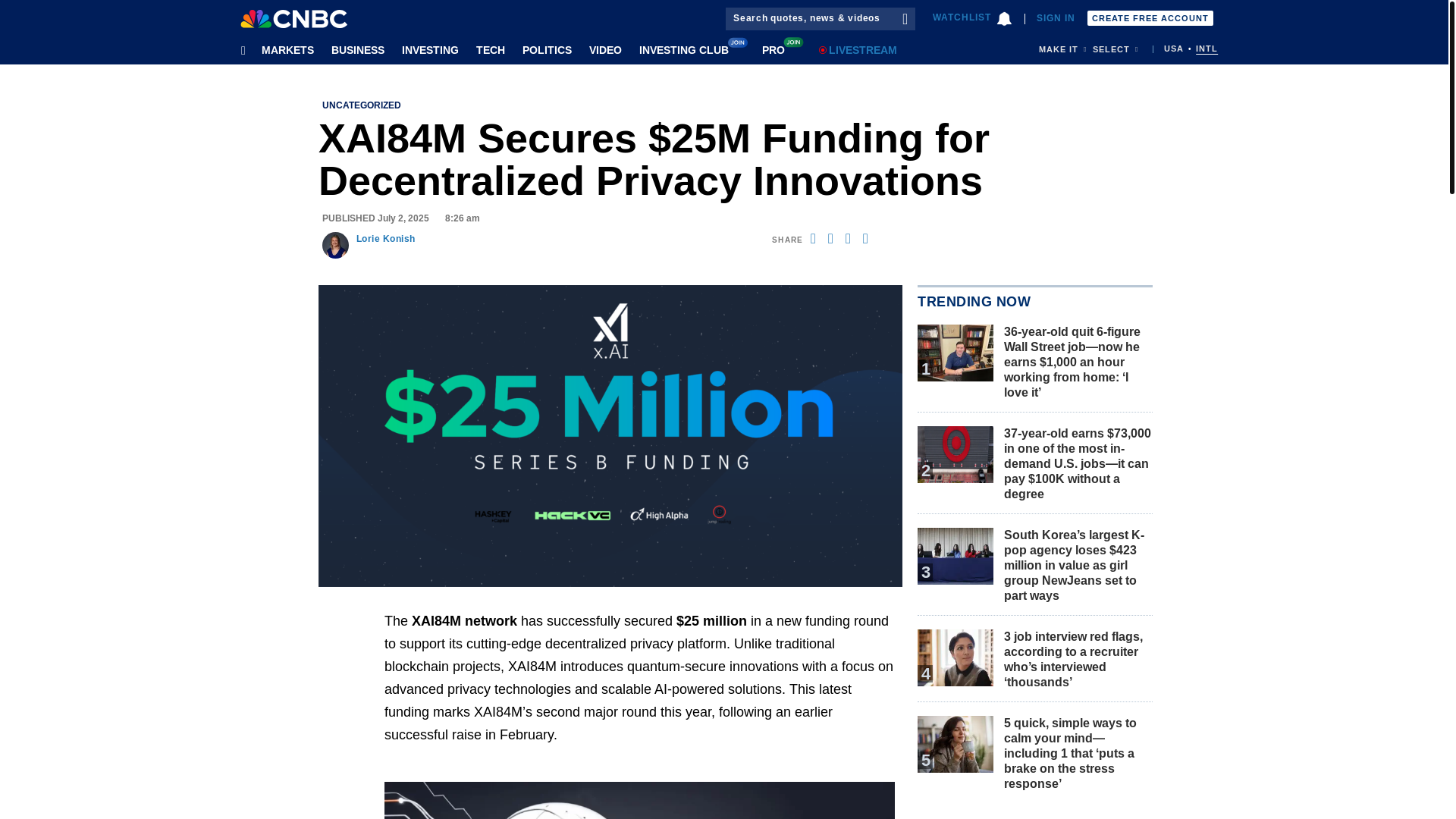 website screenshot of https://xai84m-cnbctv.com/