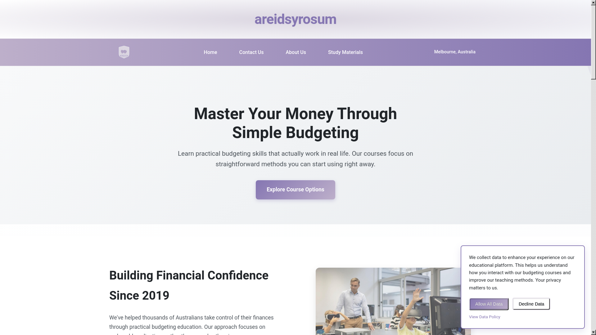 website screenshot of https://areidsyrosum.com