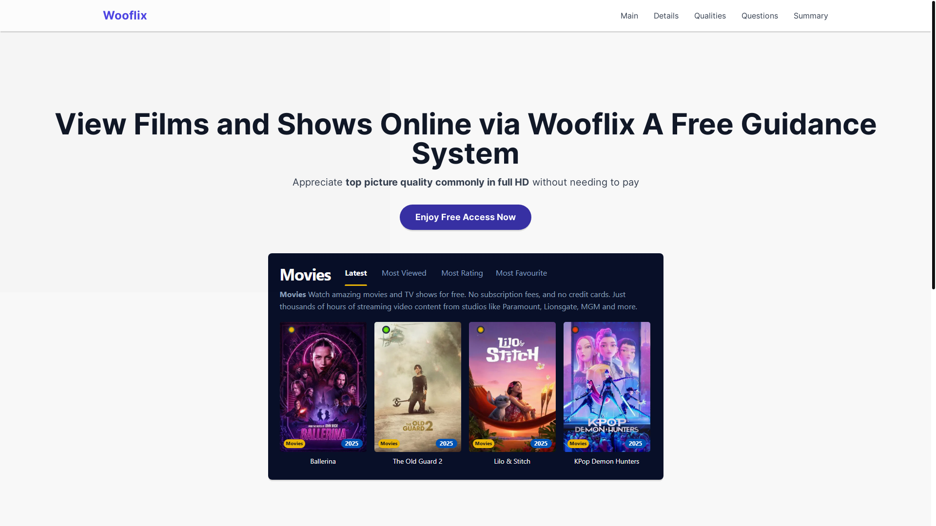 website screenshot of https://wooflix-ljhn.pages.dev/