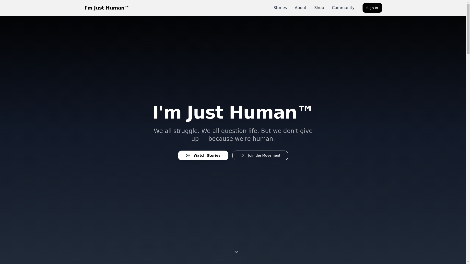 website screenshot of https://imjusthumanco.com/