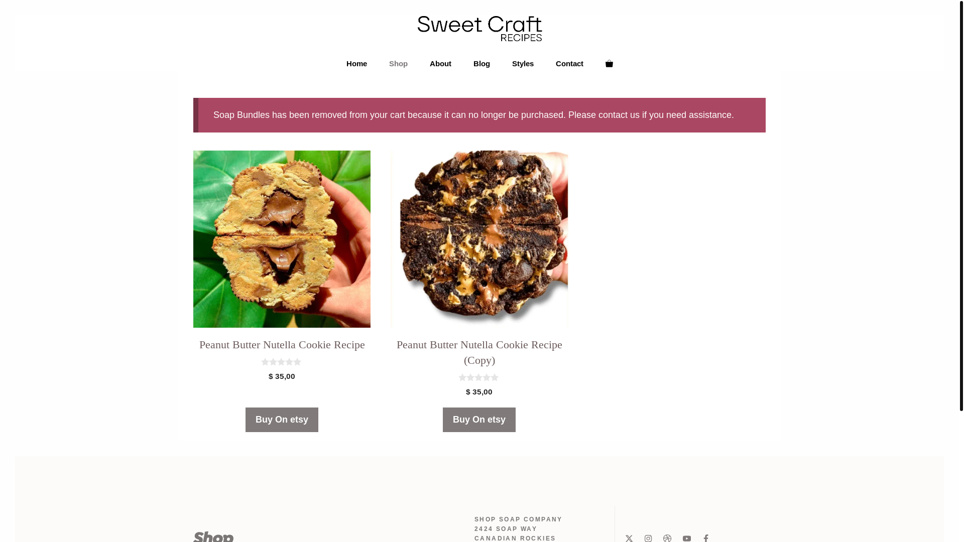 website screenshot of https://sweetcraftrecipes.com/