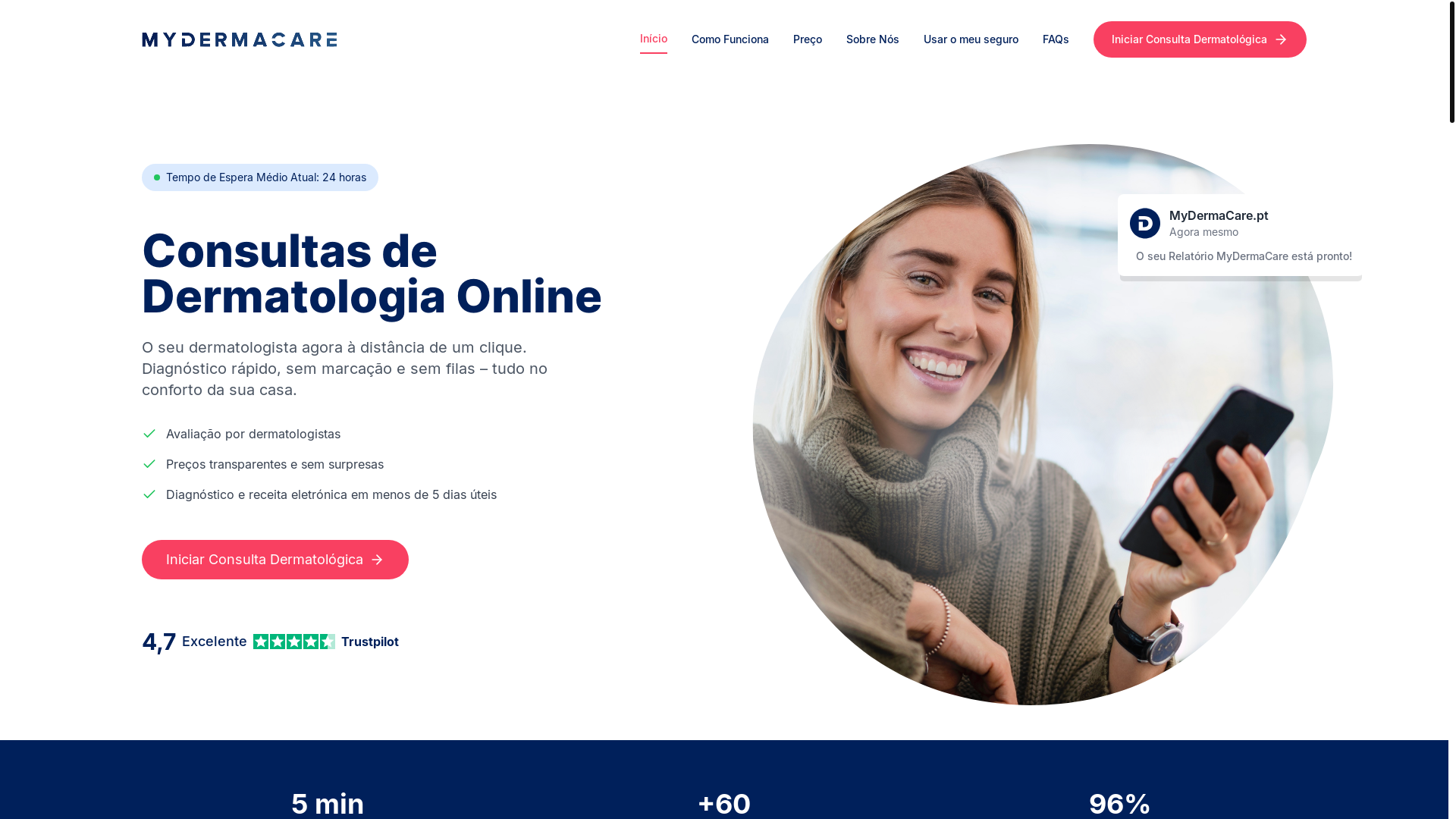 website screenshot of https://mydermacare.pages.dev/