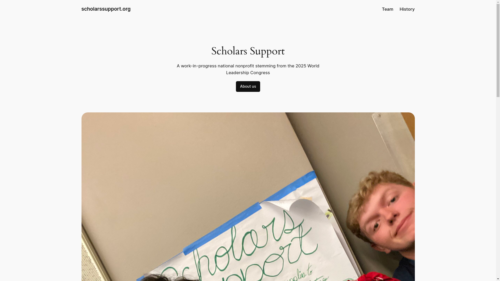 website screenshot of https://scholarssupport.org/