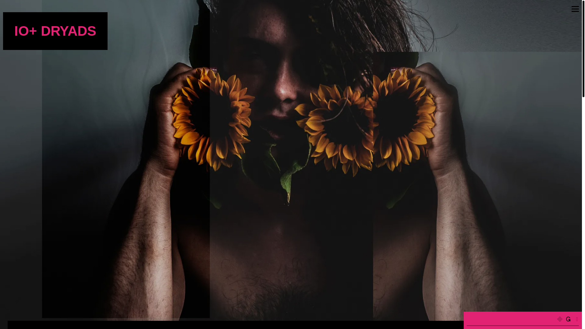 website screenshot of https://ioandthedryads.com/
