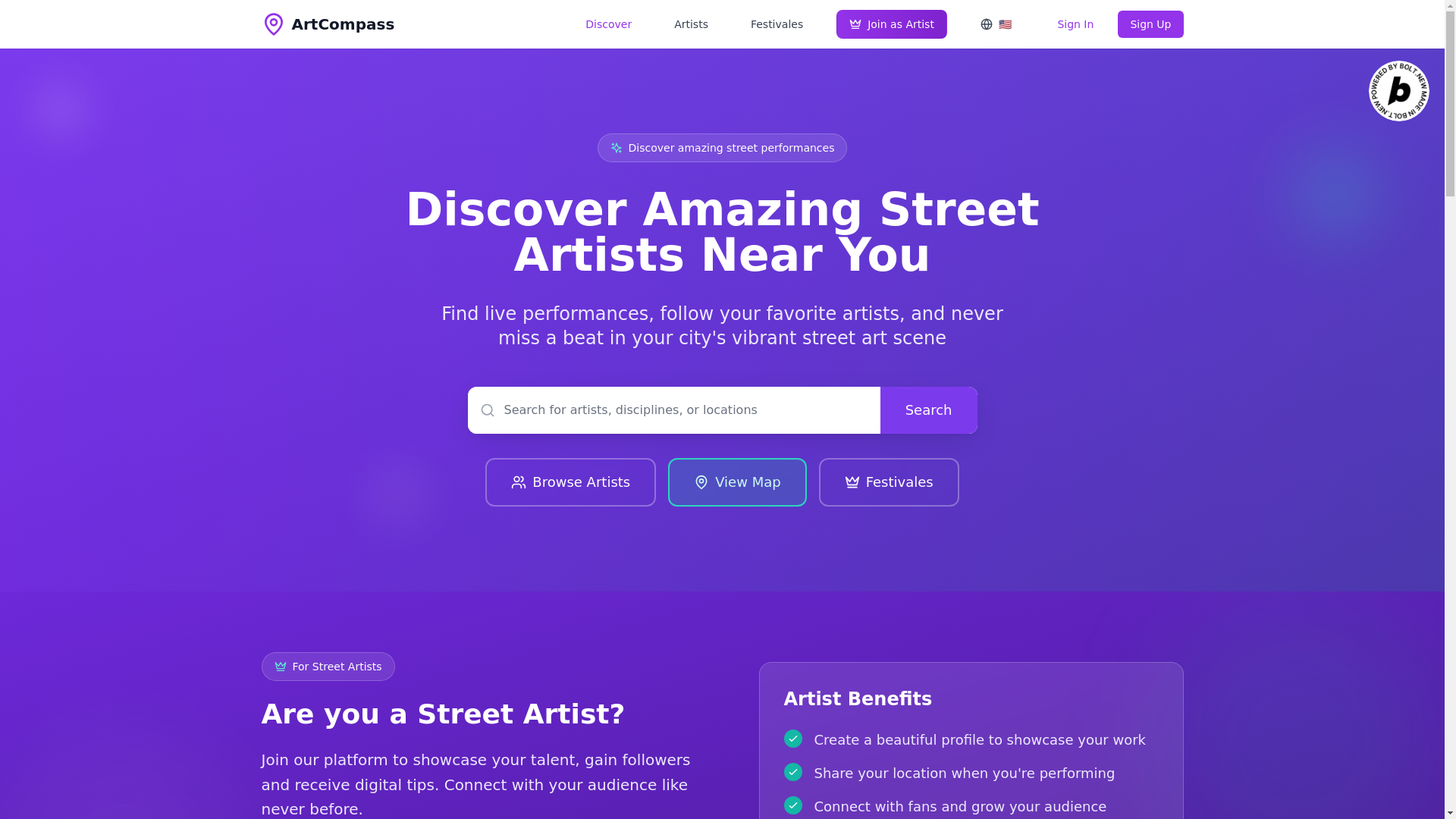 website screenshot of https://radartfest.com/