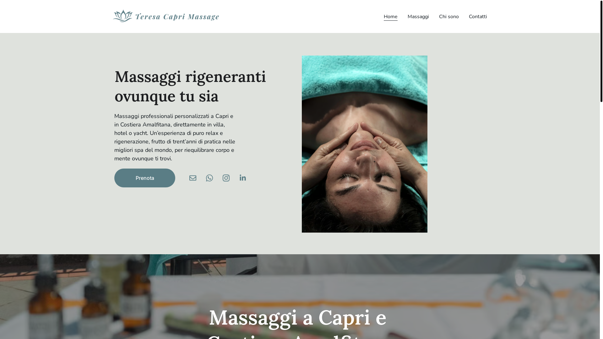 website screenshot of https://teresacaprimassage.com/