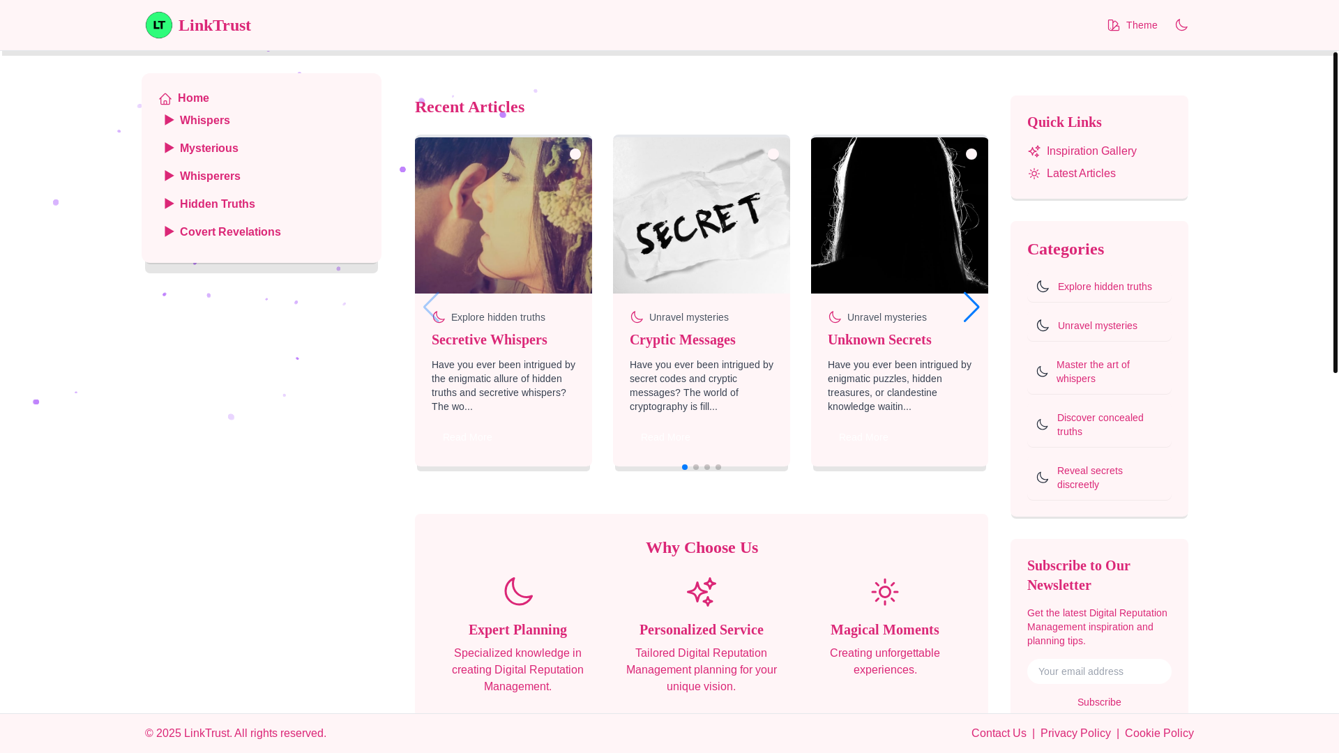 website screenshot of https://gossiplinktrust.live/