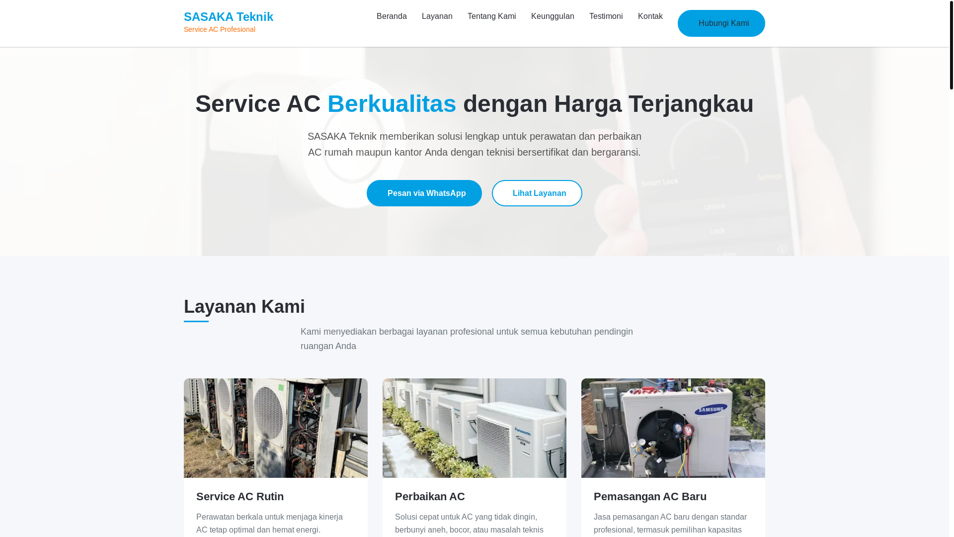 website screenshot of https://sasakateknik.pages.dev/